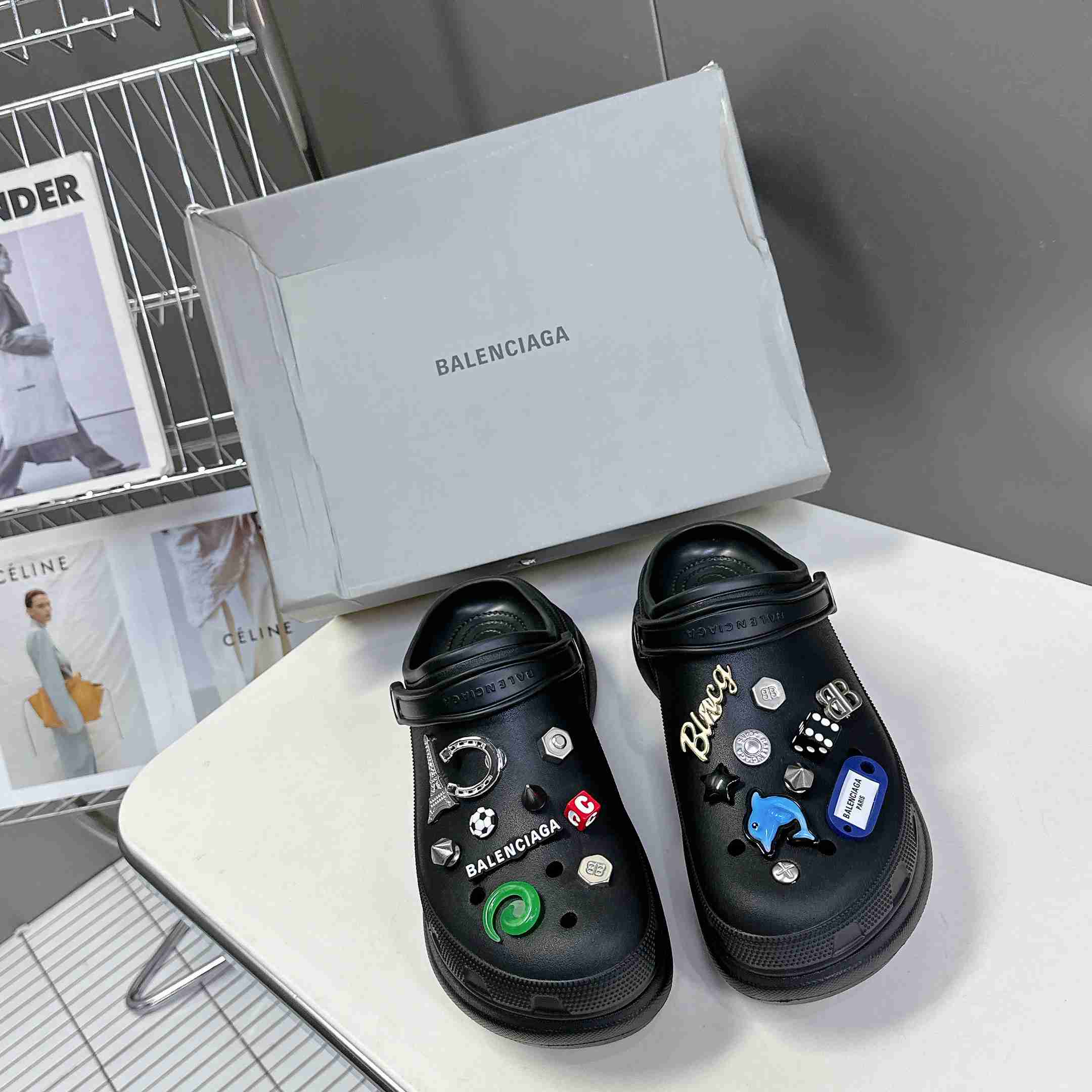 Balenciaga Crocs™ Mule In Black - FashionPlug