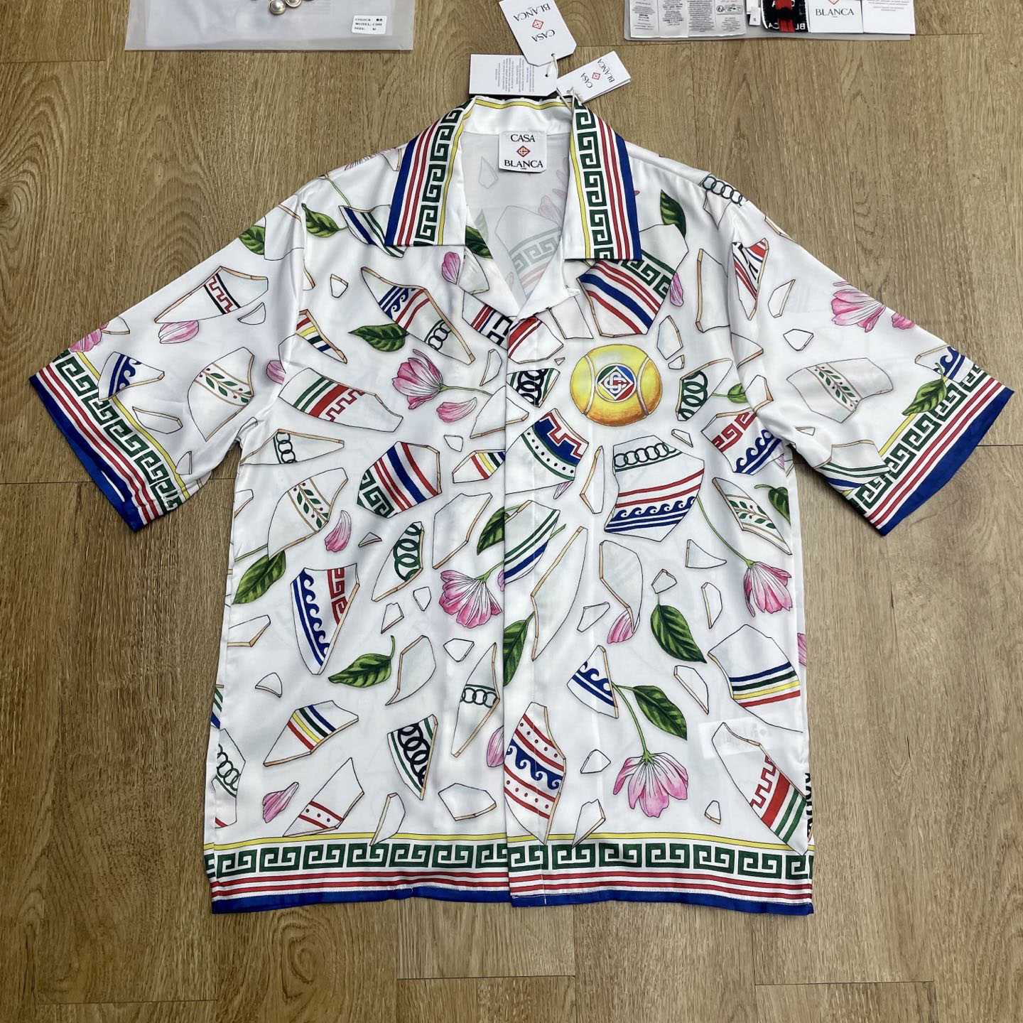 Casablanca Le Vase Brise Short Sleeve Silk Shirt    CA3531 - FashionPlug