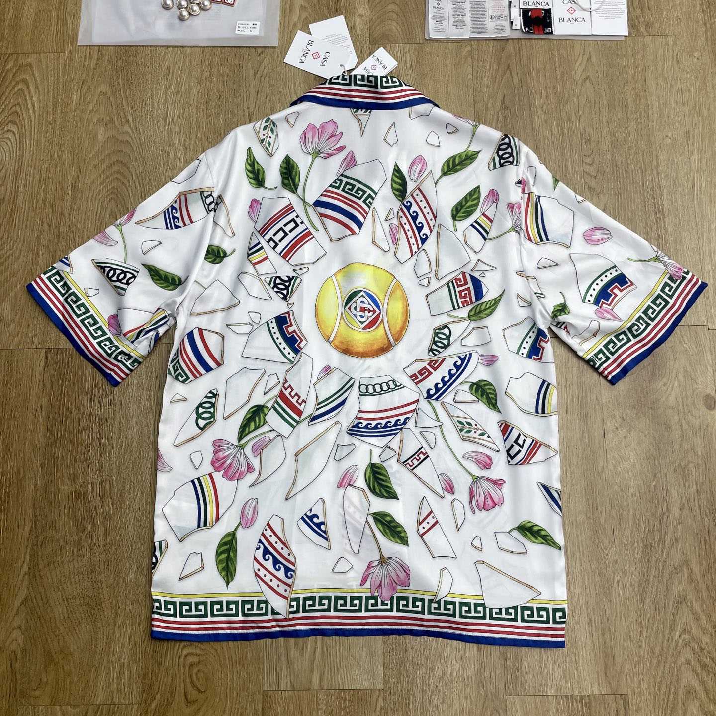 Casablanca Le Vase Brise Short Sleeve Silk Shirt    CA3531 - FashionPlug