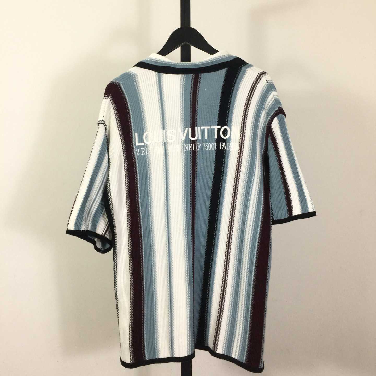 Louis Vuitton Striped Crochet Short-Sleeved Shirt   1AHVOO - FashionPlug