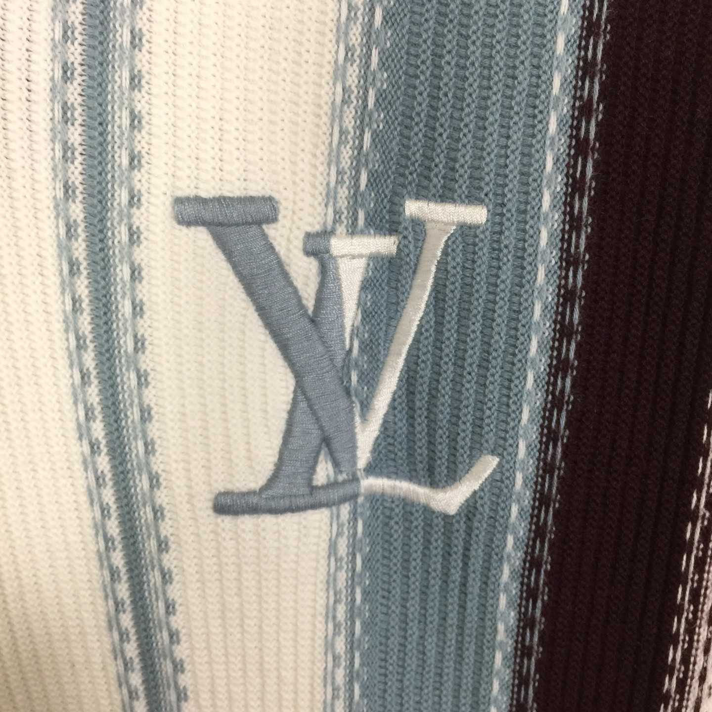 Louis Vuitton Striped Crochet Short-Sleeved Shirt   1AHVOO - FashionPlug