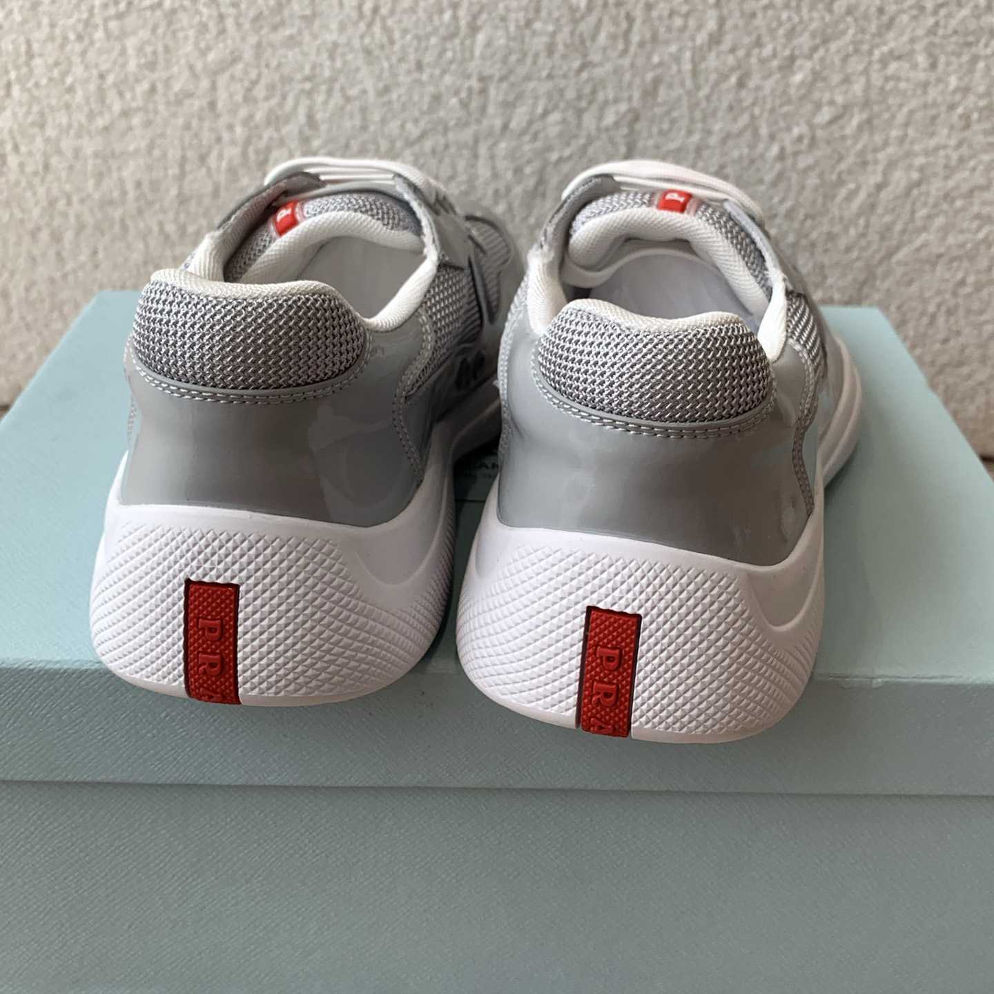 Patent Leather And Technical Fabric Prada America's Cup Sneakers - FashionPlug
