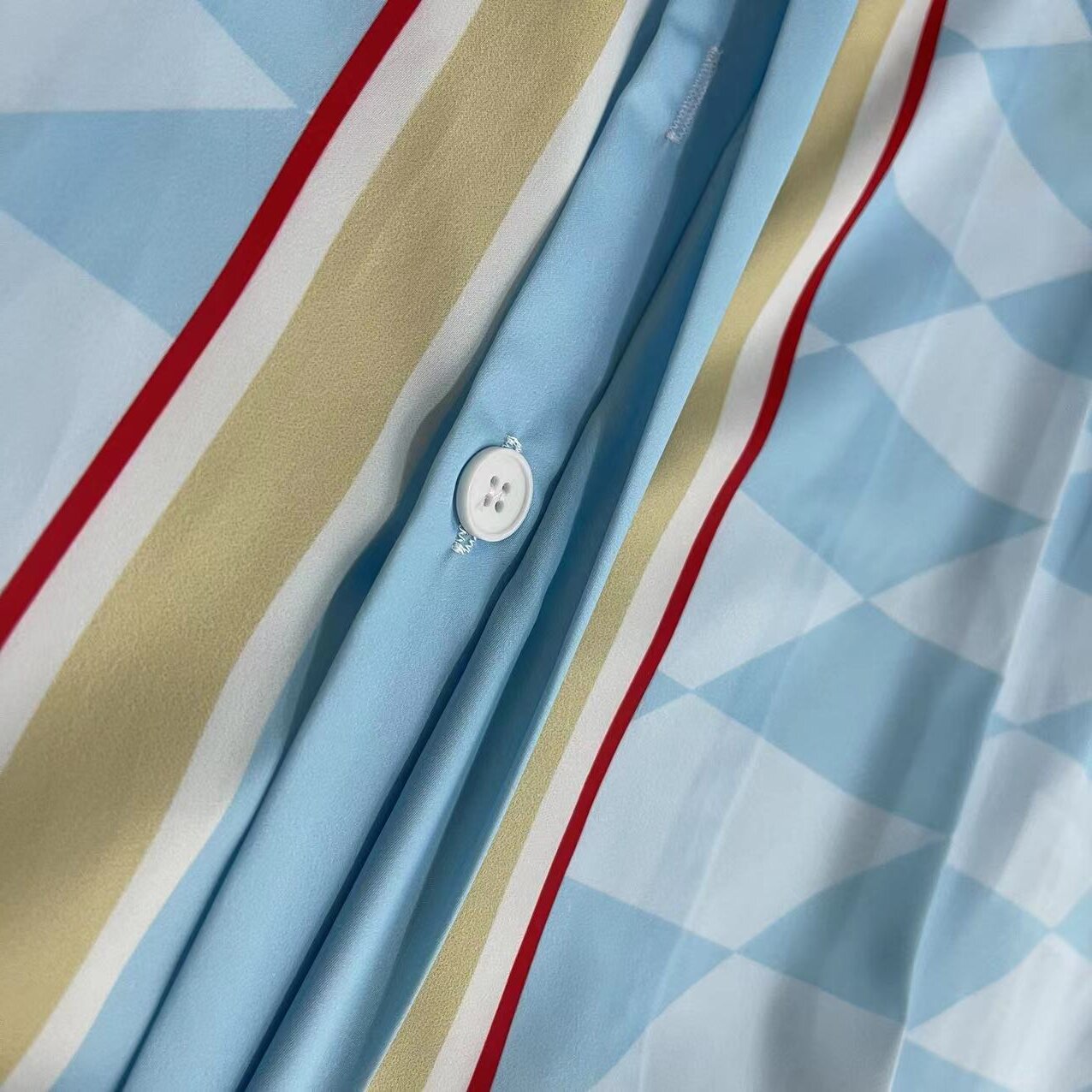 Casablanca Damiers Et Cygne Bleu Silk Twill Shirt - FashionPlug