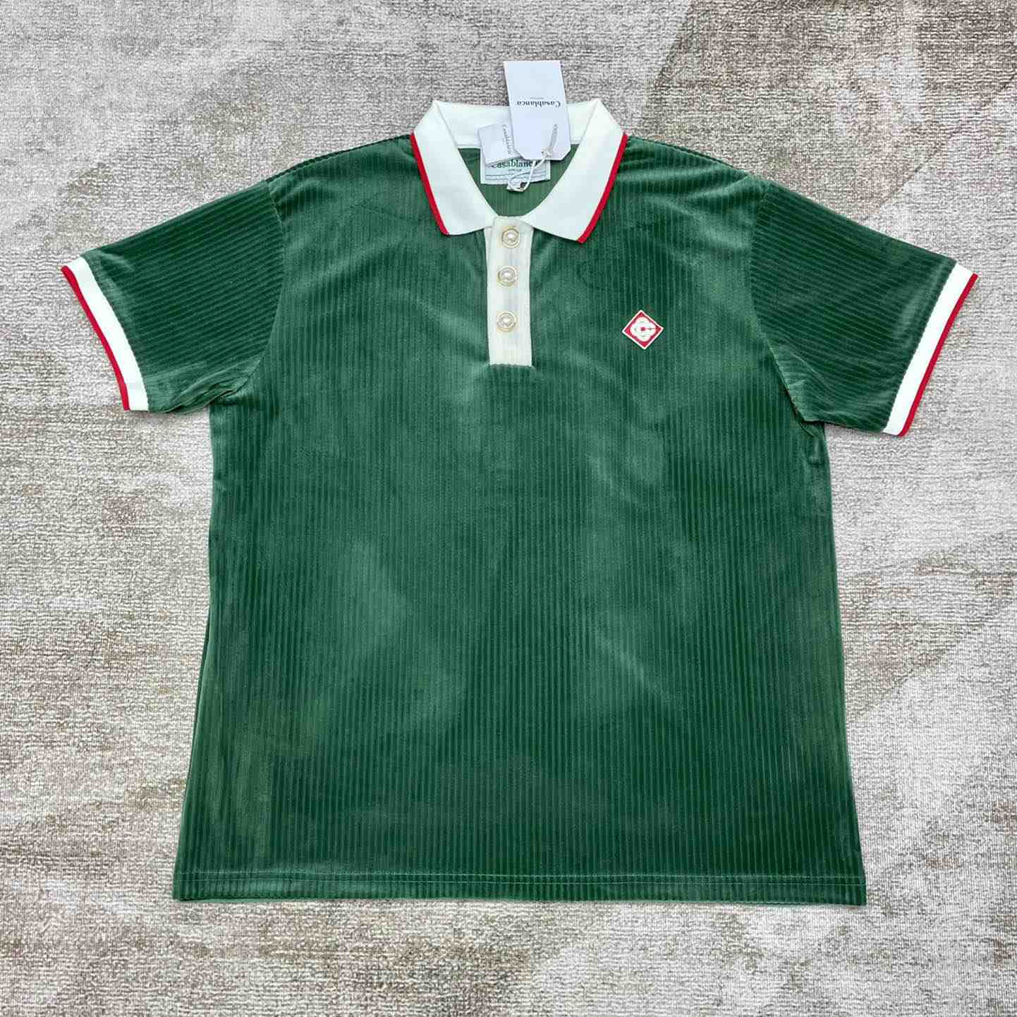 Casablanca Rib Velour Polo Shirt   c877 - FashionPlug