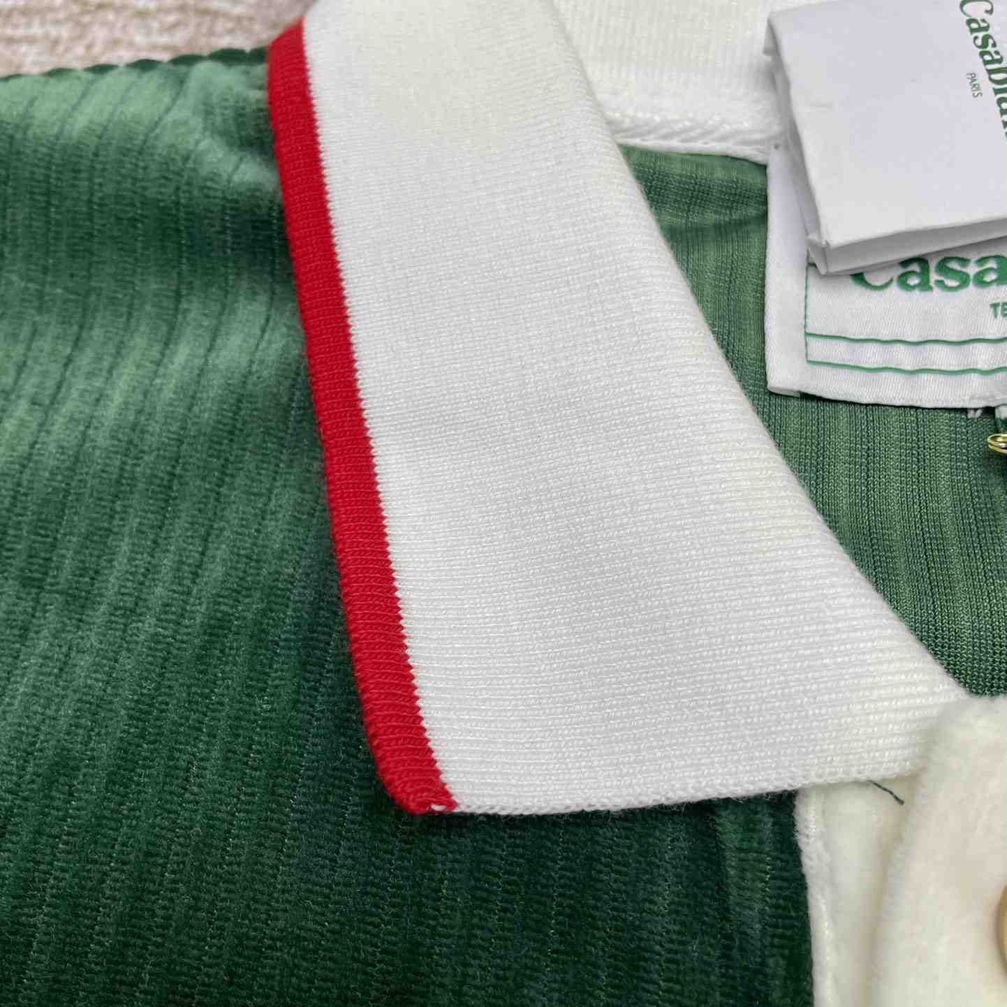 Casablanca Rib Velour Polo Shirt   c877 - FashionPlug