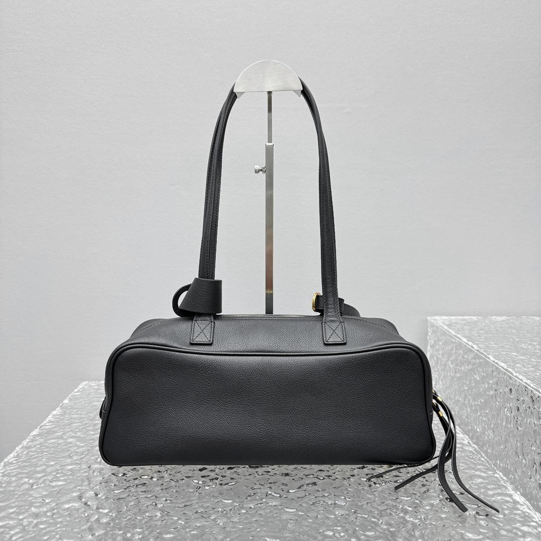 Balenciaga Carrie Bowling Bag Small In Black - FashionPlug