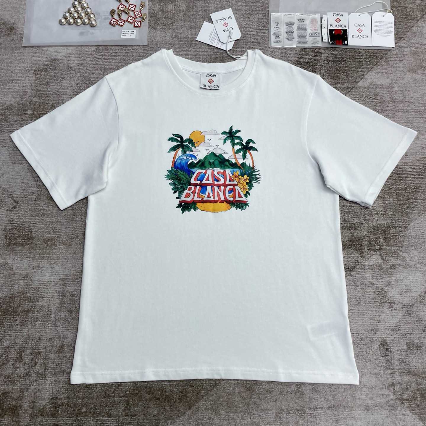 Casablanca Black 'Casa' Beach Wave T-Shirt   C991 - FashionPlug