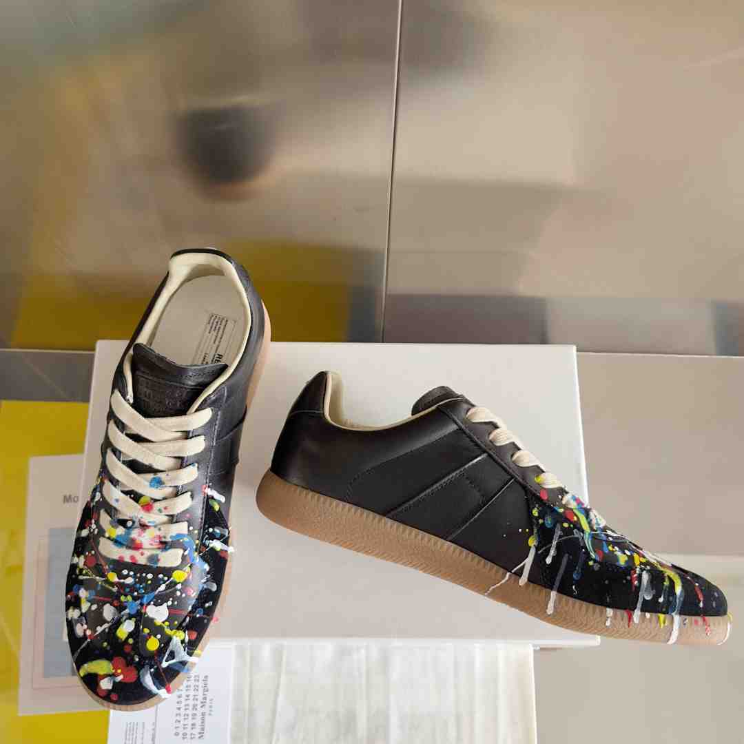 Maison Margiela Wmns Replica Low 'Paint Splatter - Black Pollock' - FashionPlug