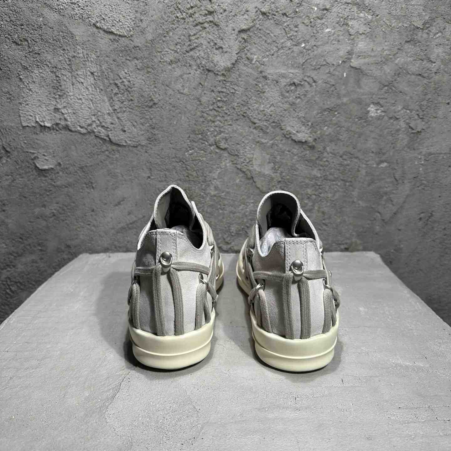 Rick Owens Megalaced Low Sneaks  - FashionPlug