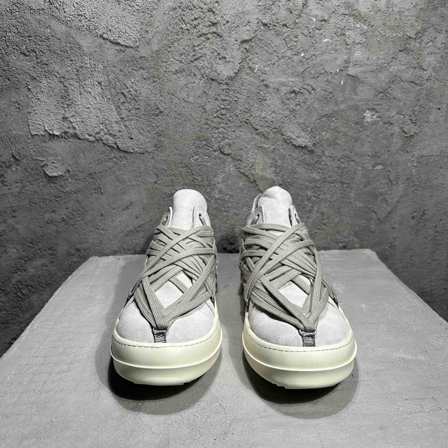 Rick Owens Megalaced Low Sneaks  - FashionPlug