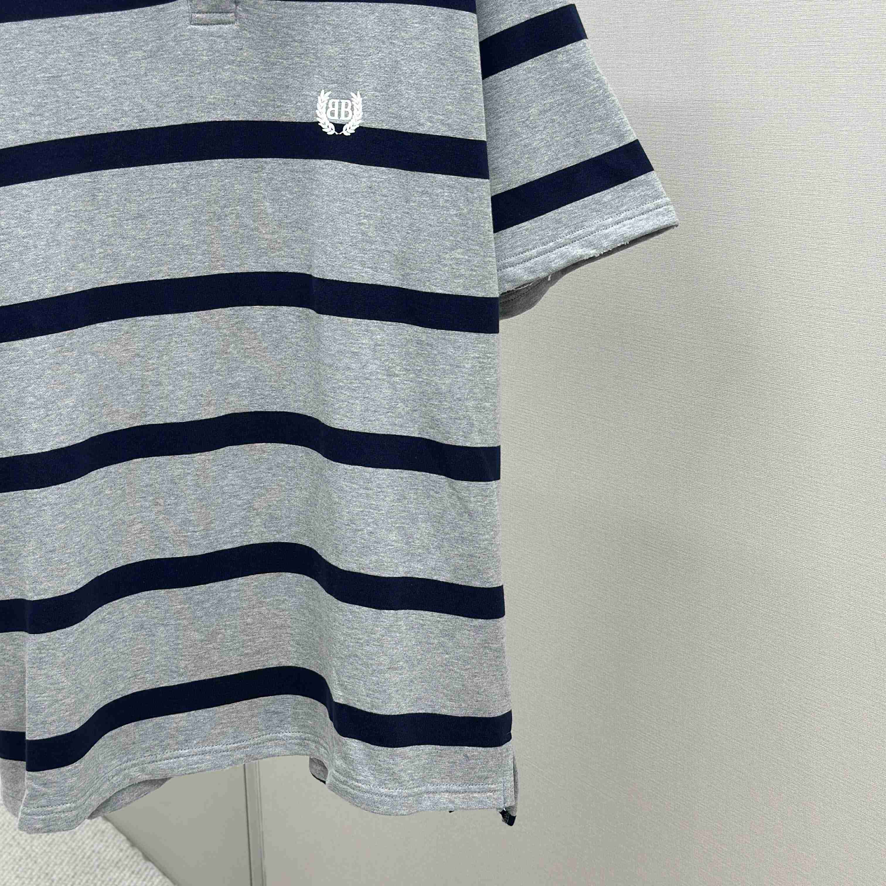 Balenciaga Laurel Classic Oversized Polo In Heavy Grey - FashionPlug
