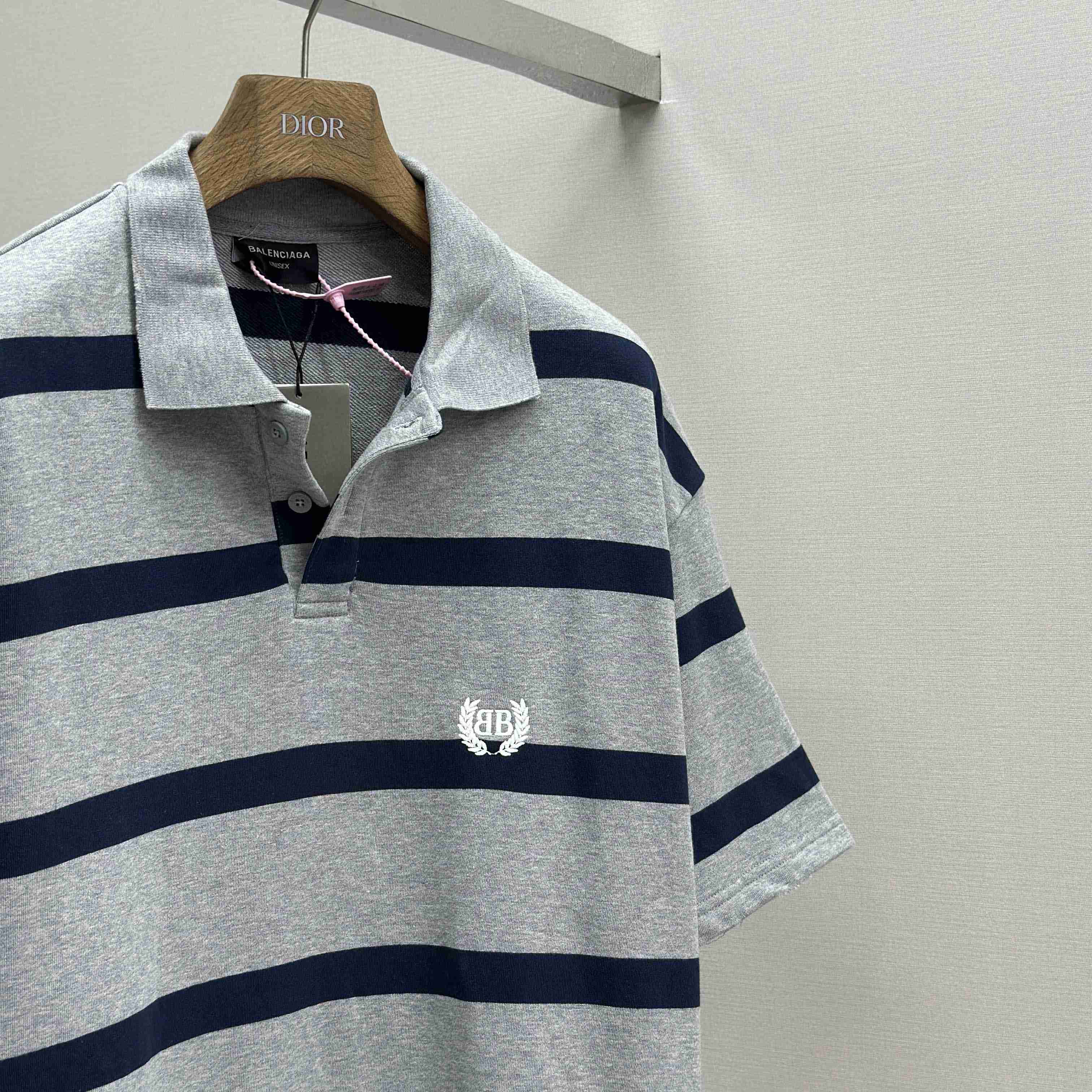 Balenciaga Laurel Classic Oversized Polo In Heavy Grey - FashionPlug