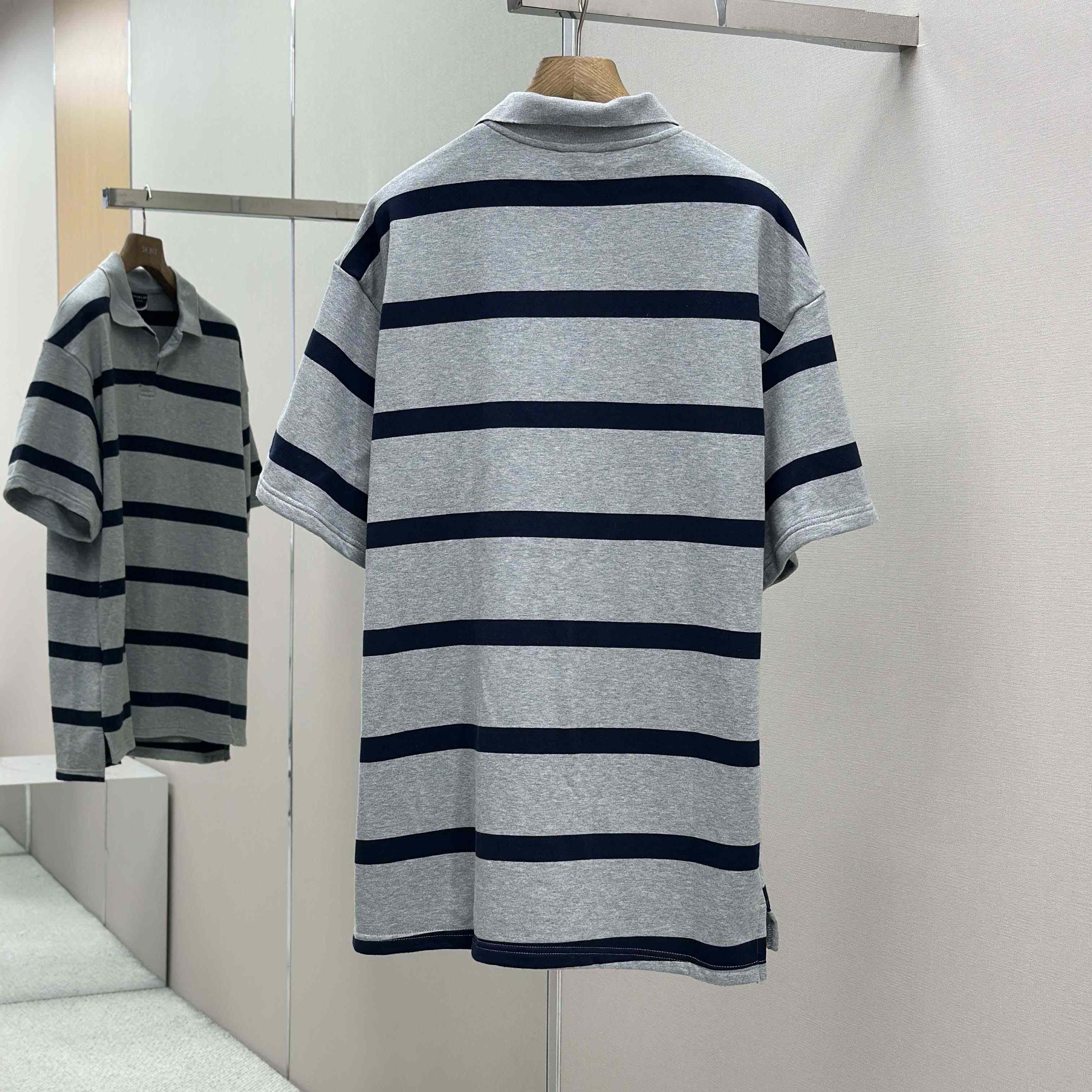 Balenciaga Laurel Classic Oversized Polo In Heavy Grey - FashionPlug