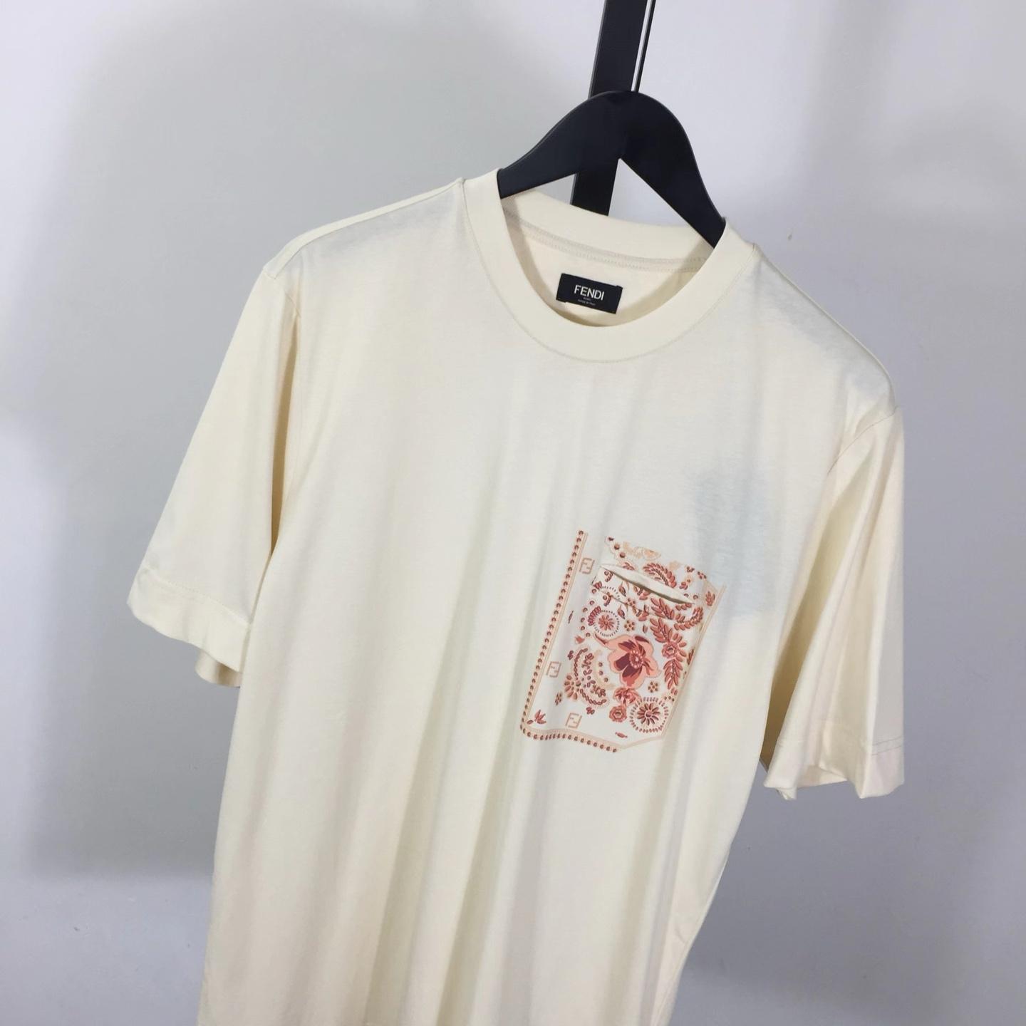 Fendi White Cotton T-shirt - FashionPlug