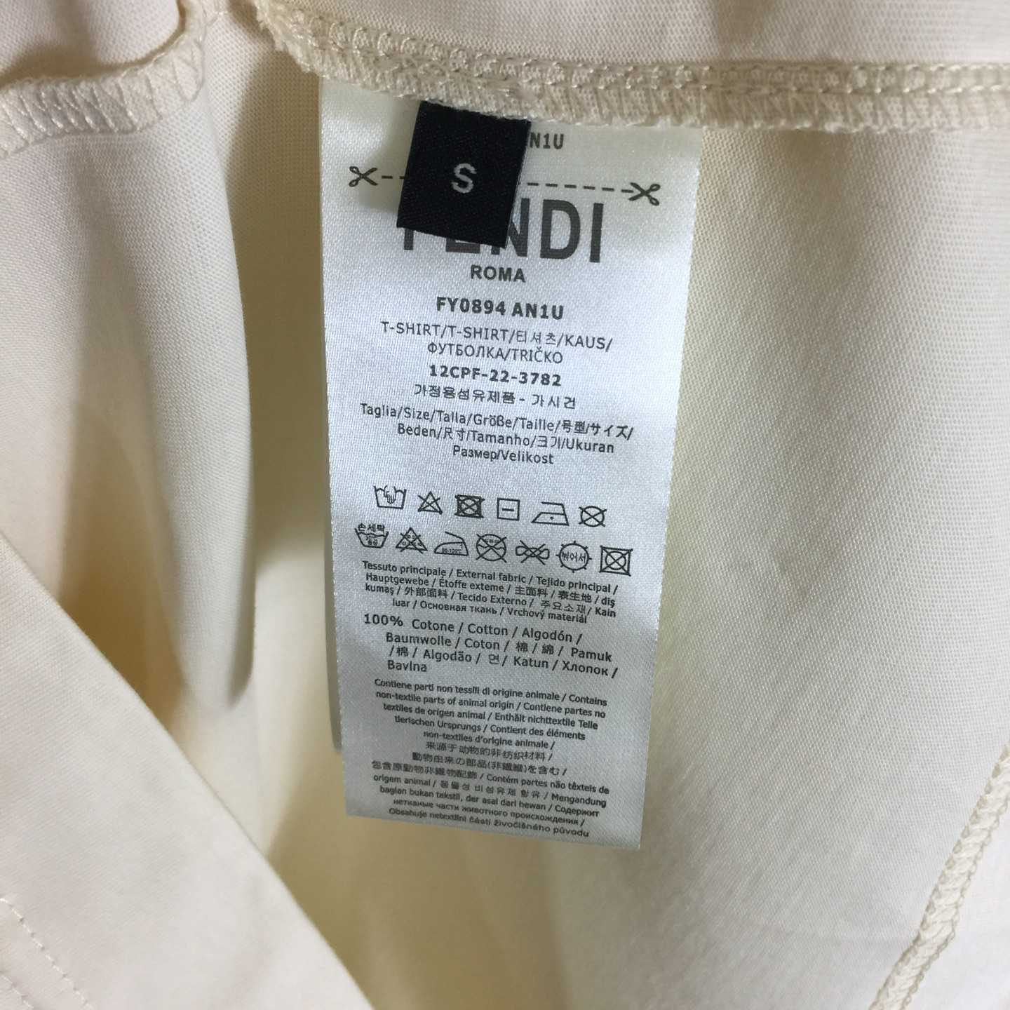Fendi White Cotton T-shirt - FashionPlug