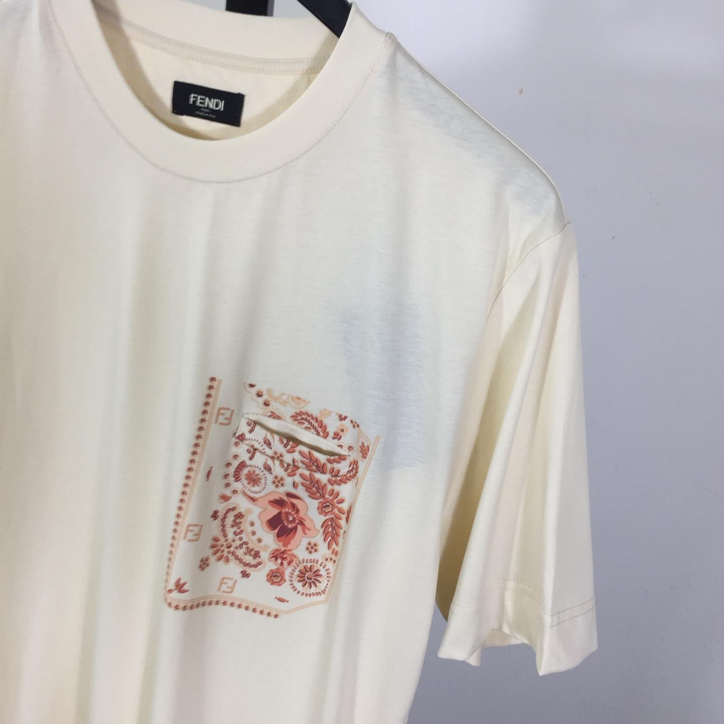 Fendi White Cotton T-shirt - FashionPlug