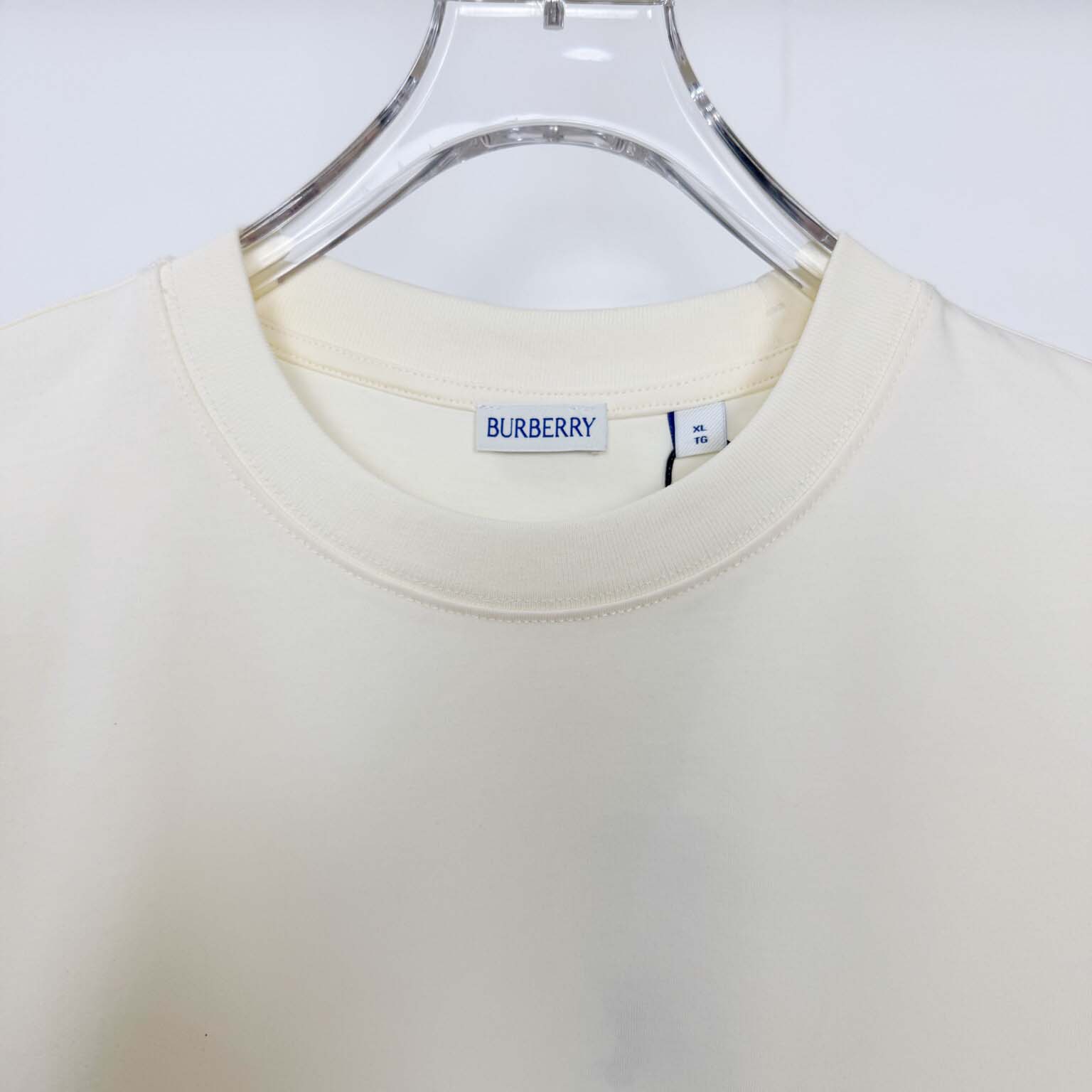 Burberry Check Label Cotton T-shirt  - FashionPlug
