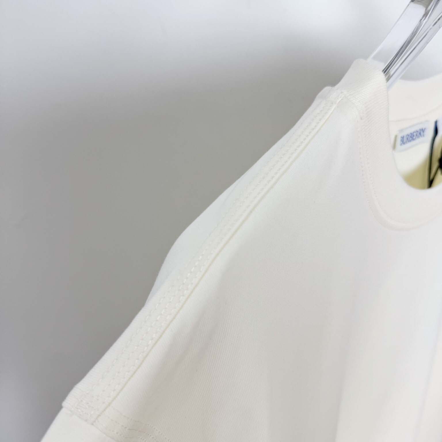 Burberry Check Label Cotton T-shirt  - FashionPlug