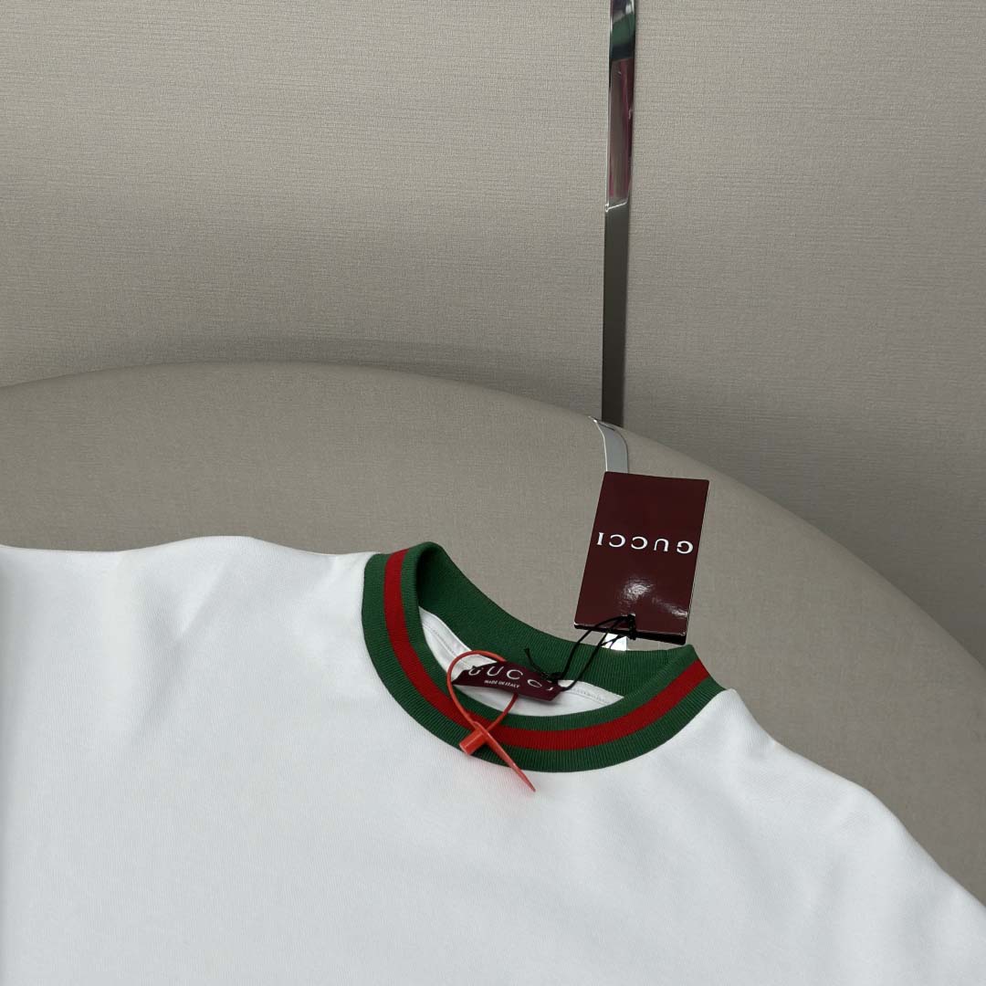 Gucci Cotton Piquet Sweatshirt With Web - FashionPlug