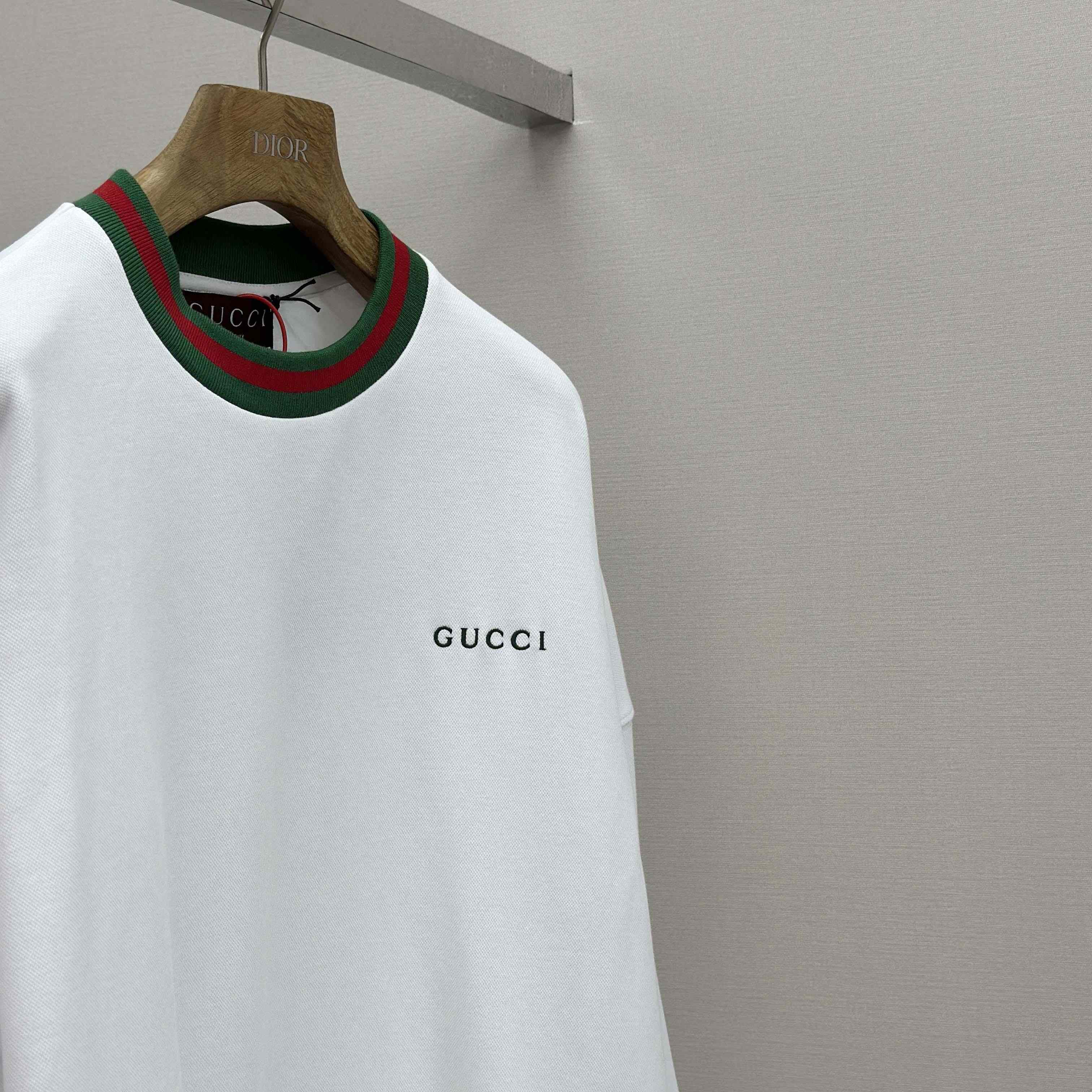 Gucci Cotton Piquet Sweatshirt With Web - FashionPlug