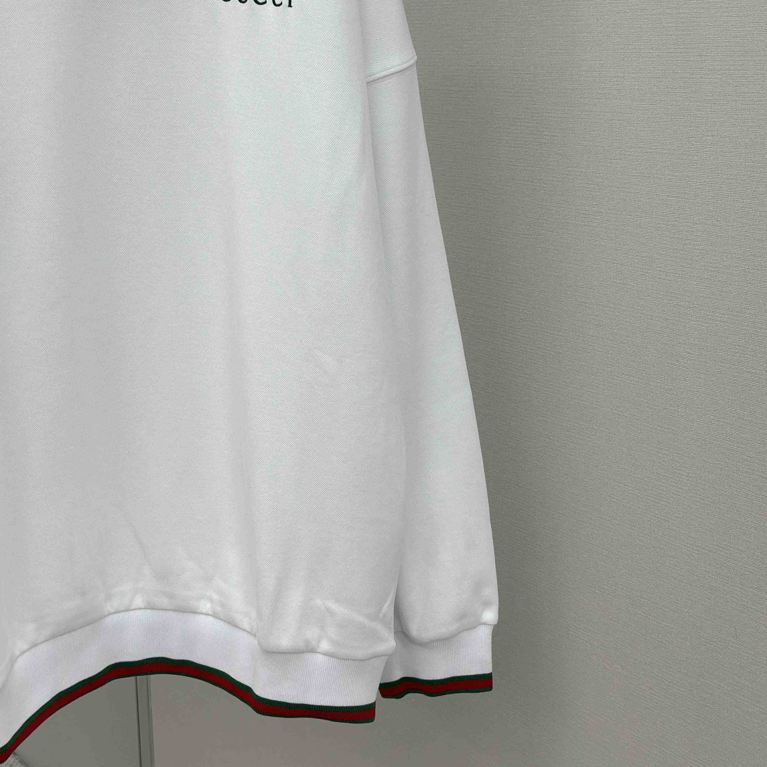 Gucci Cotton Piquet Sweatshirt With Web - FashionPlug