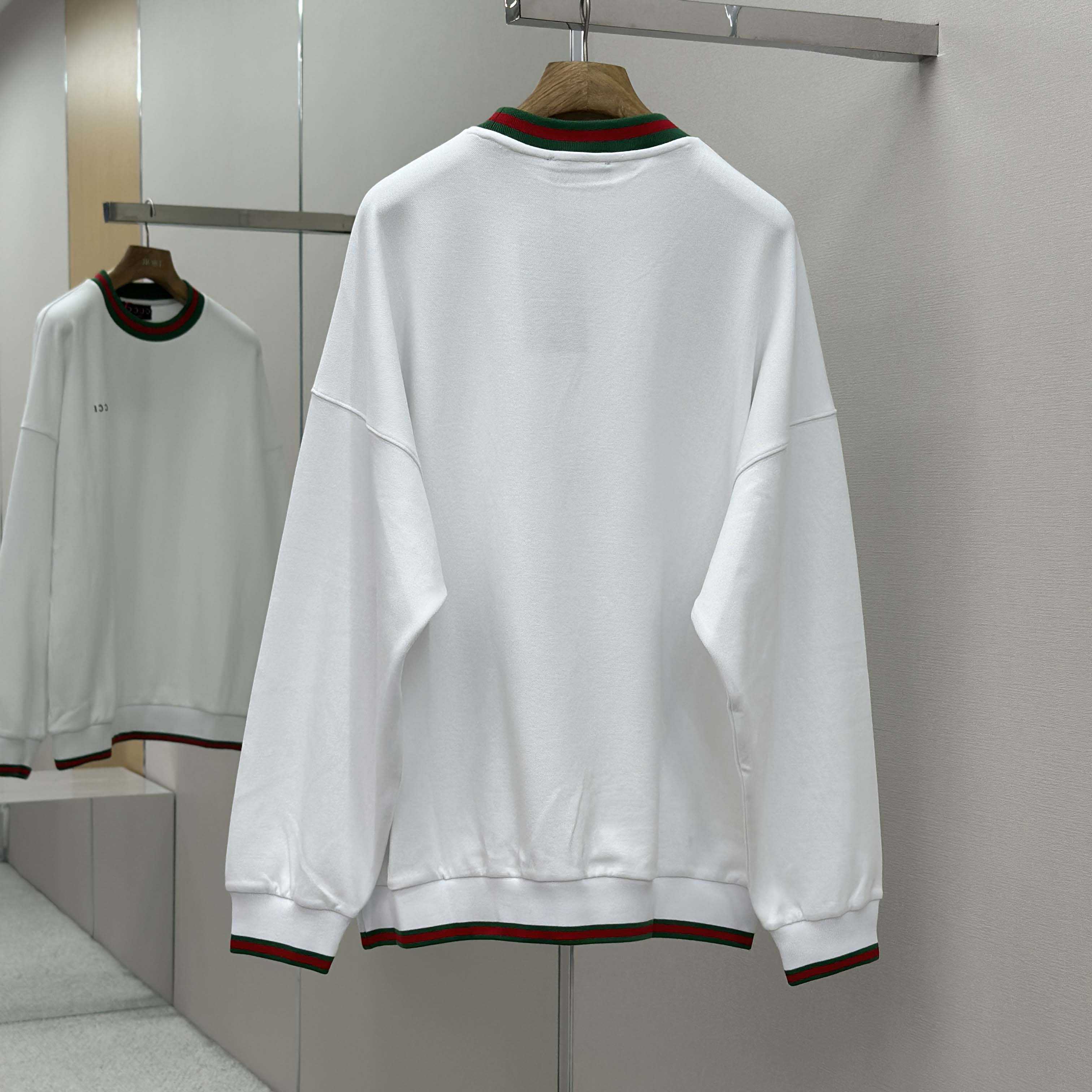 Gucci Cotton Piquet Sweatshirt With Web - FashionPlug