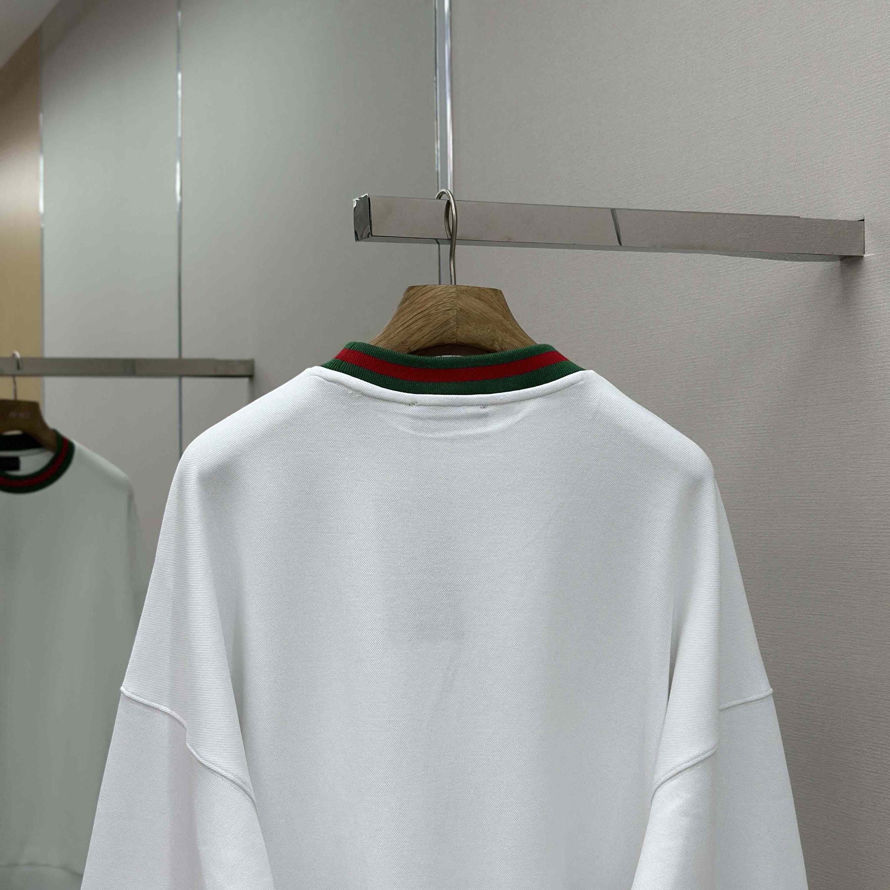Gucci Cotton Piquet Sweatshirt With Web - FashionPlug