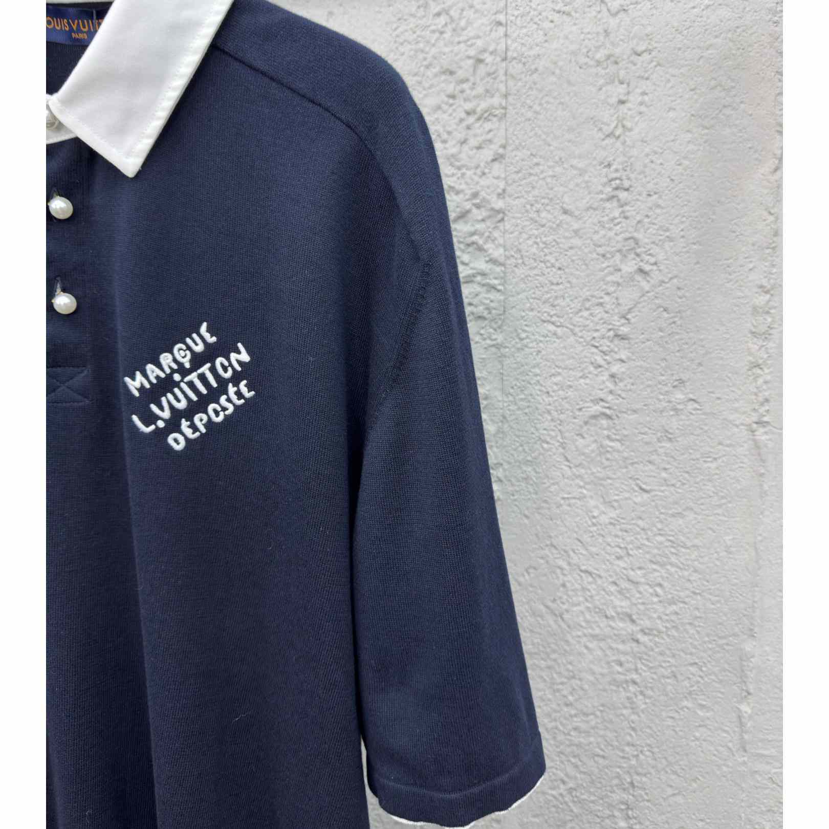 Louis Vuitton Embroidered Short-Sleeved Cotton Blend Polo Shirt   1AFQQK - FashionPlug