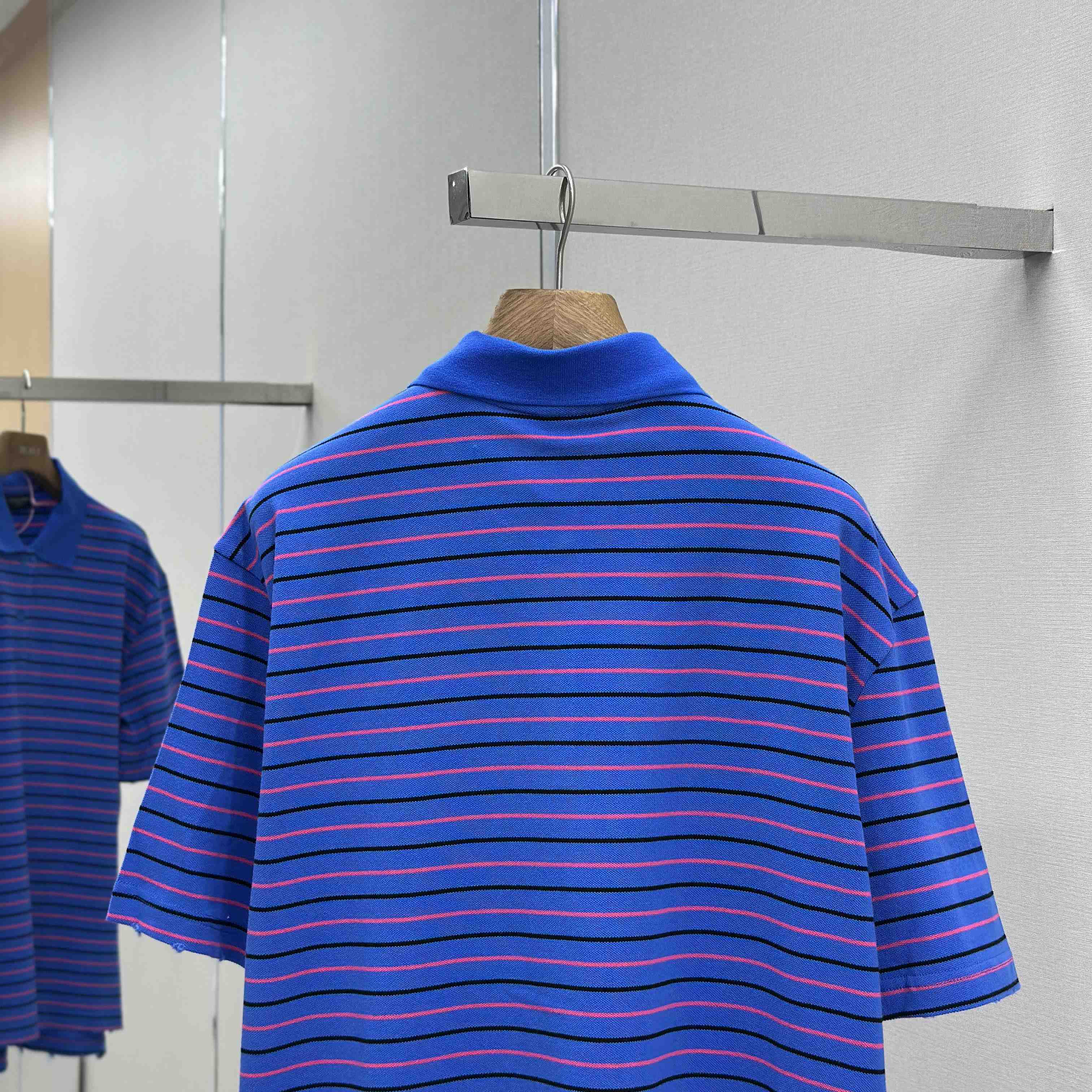 Balenciaga Striped Polo Shirt - FashionPlug