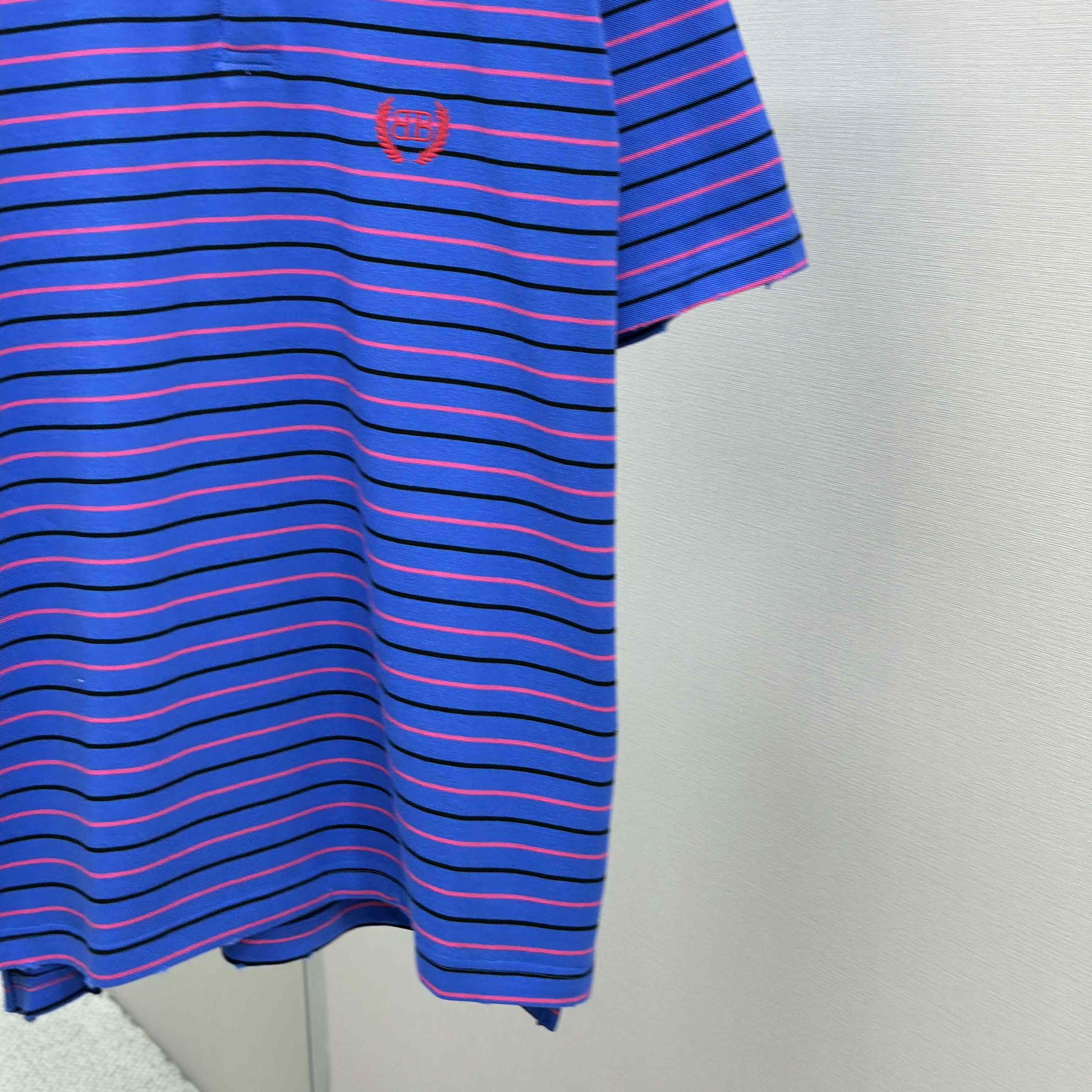 Balenciaga Striped Polo Shirt - FashionPlug