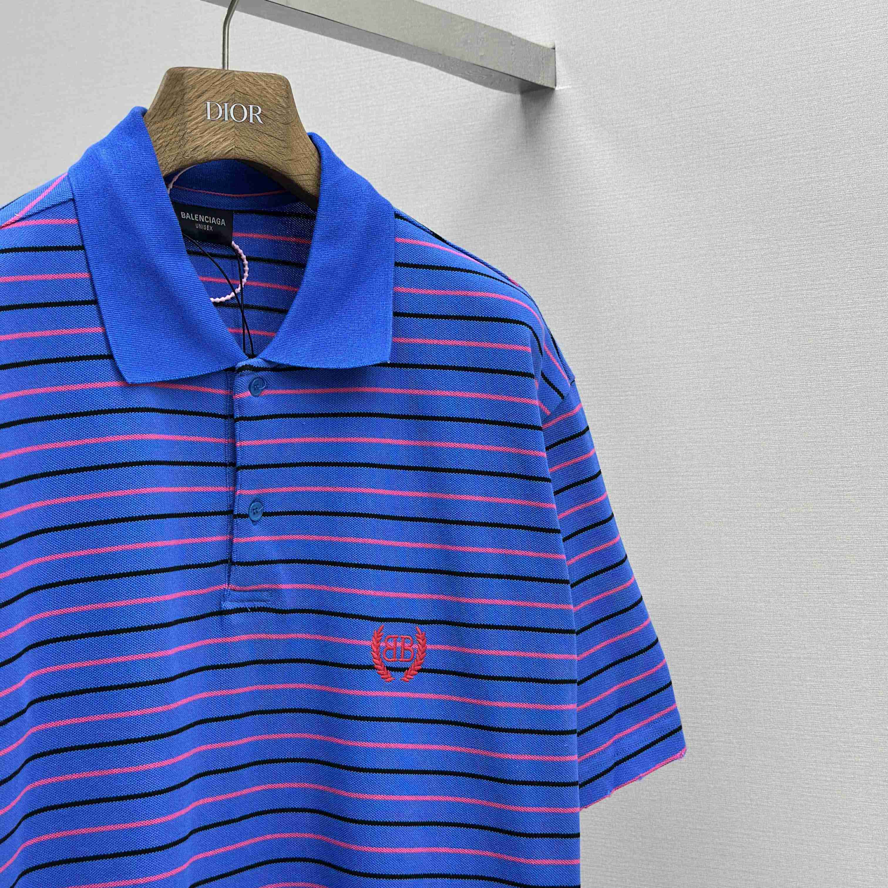Balenciaga Striped Polo Shirt - FashionPlug