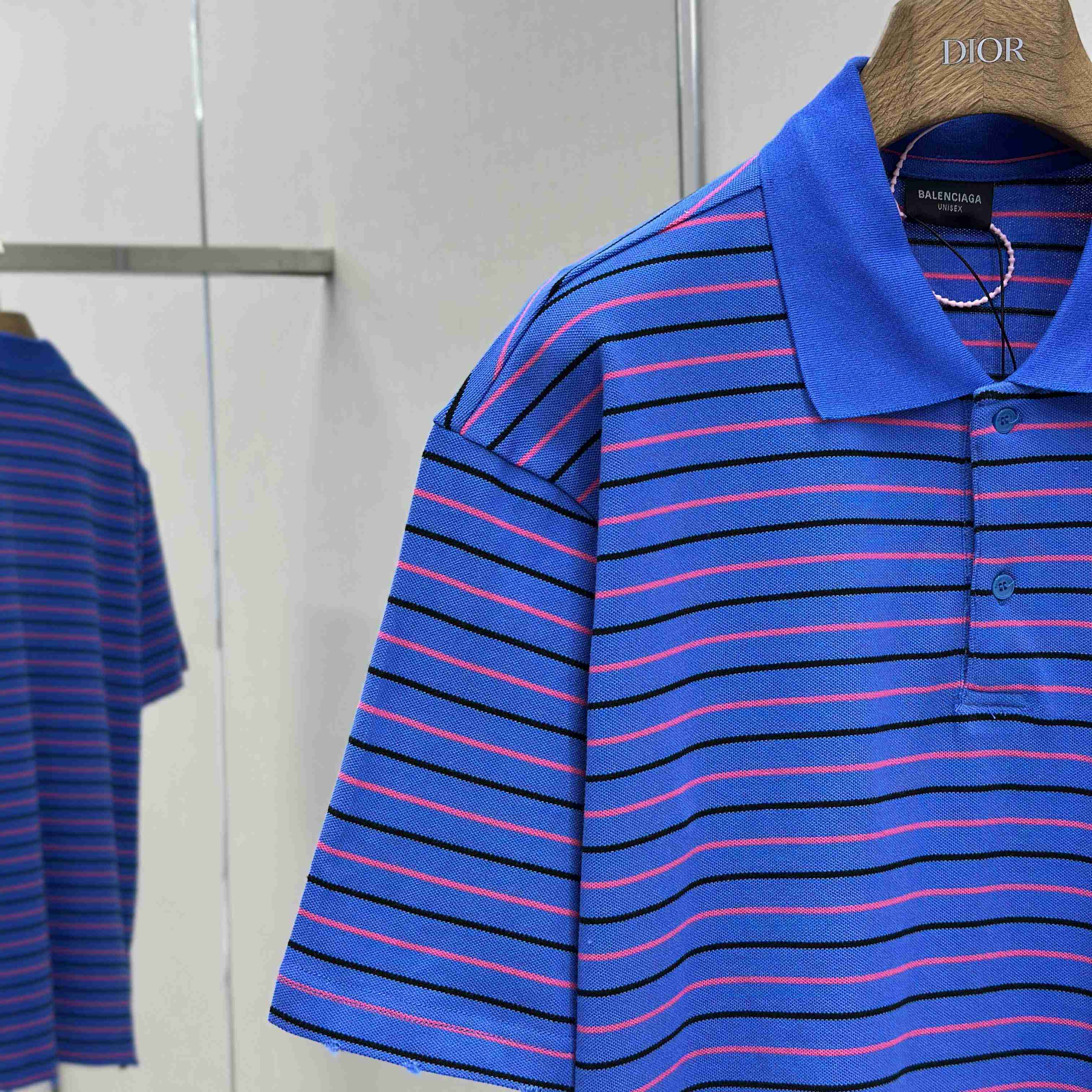 Balenciaga Striped Polo Shirt - FashionPlug