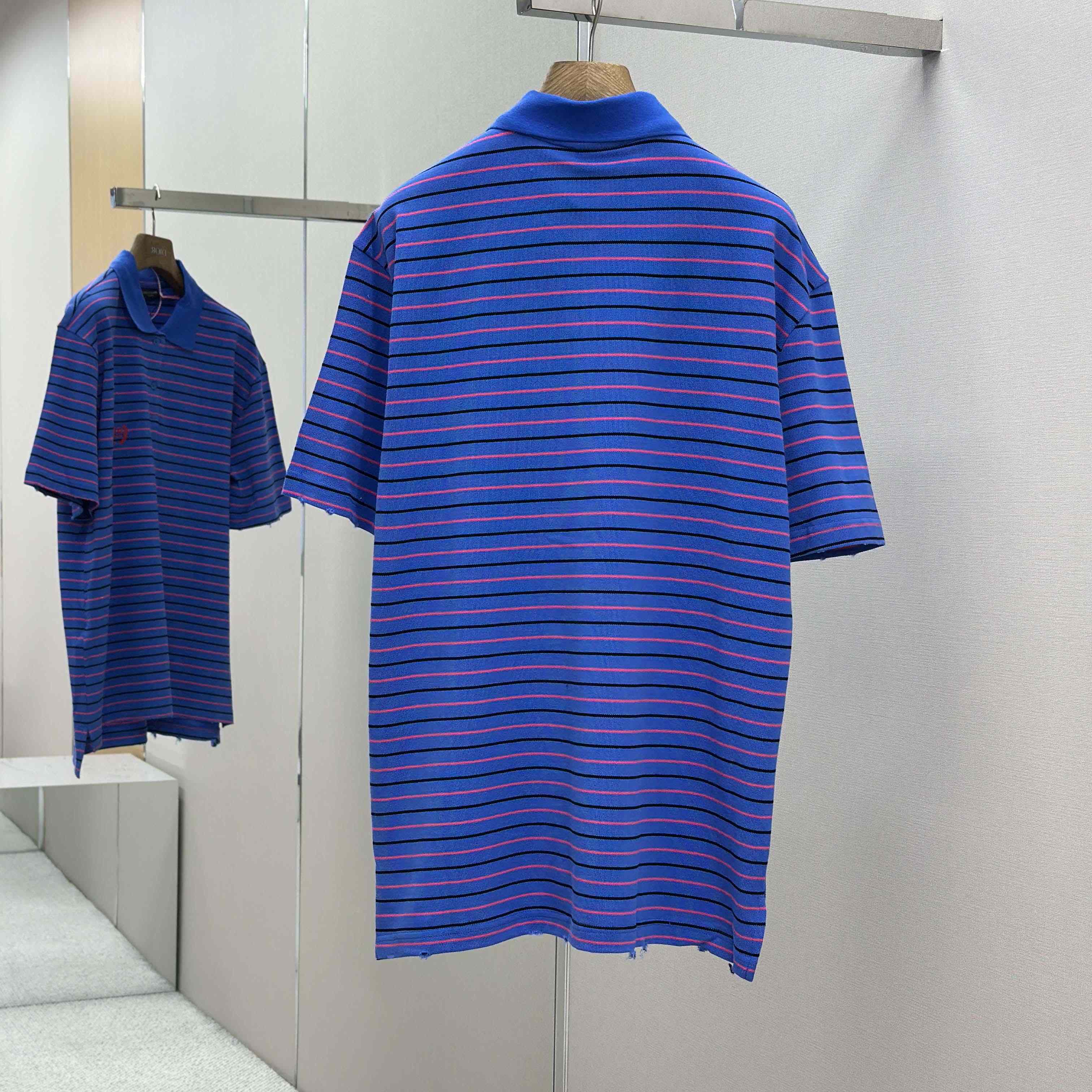 Balenciaga Striped Polo Shirt - FashionPlug