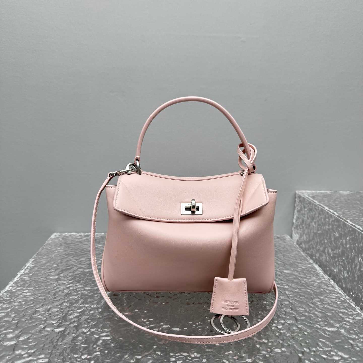 Balenciaga Rodeo Handbag Mini In Suede Pink - FashionPlug