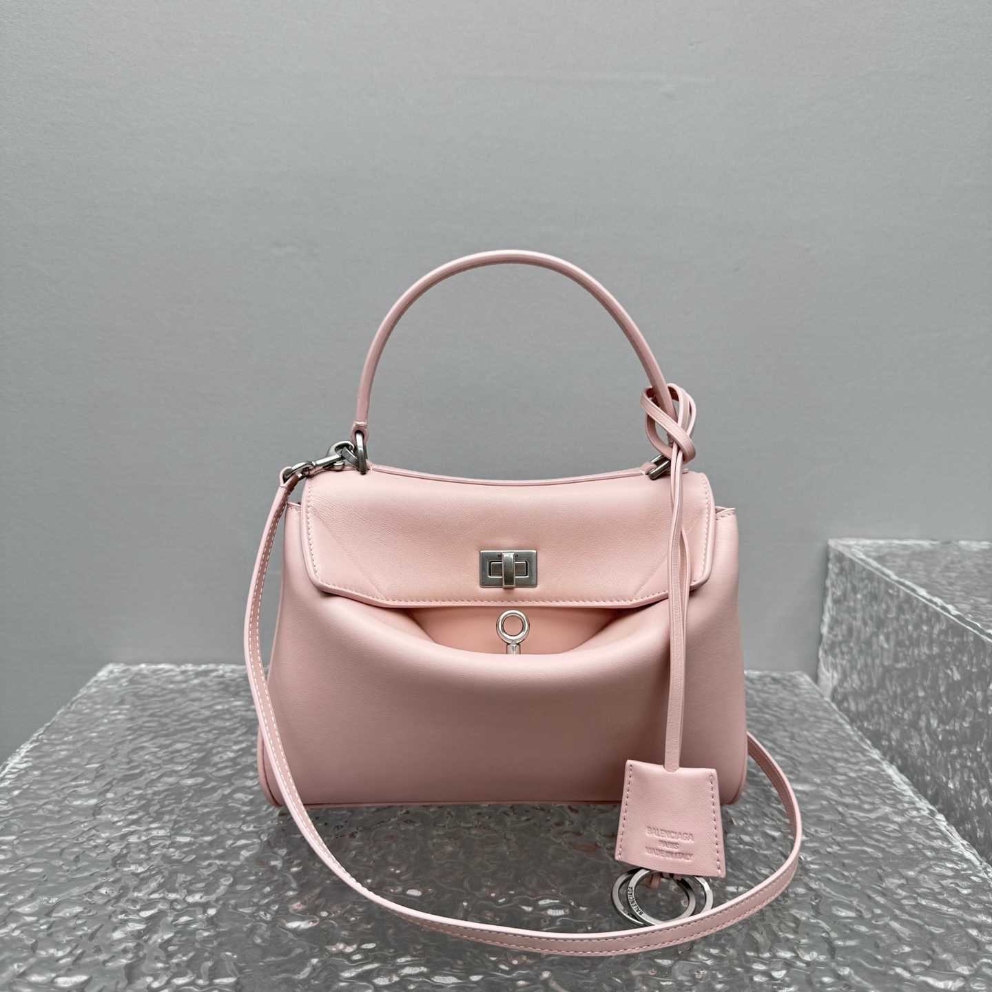 Balenciaga Rodeo Handbag Mini In Suede Pink - FashionPlug