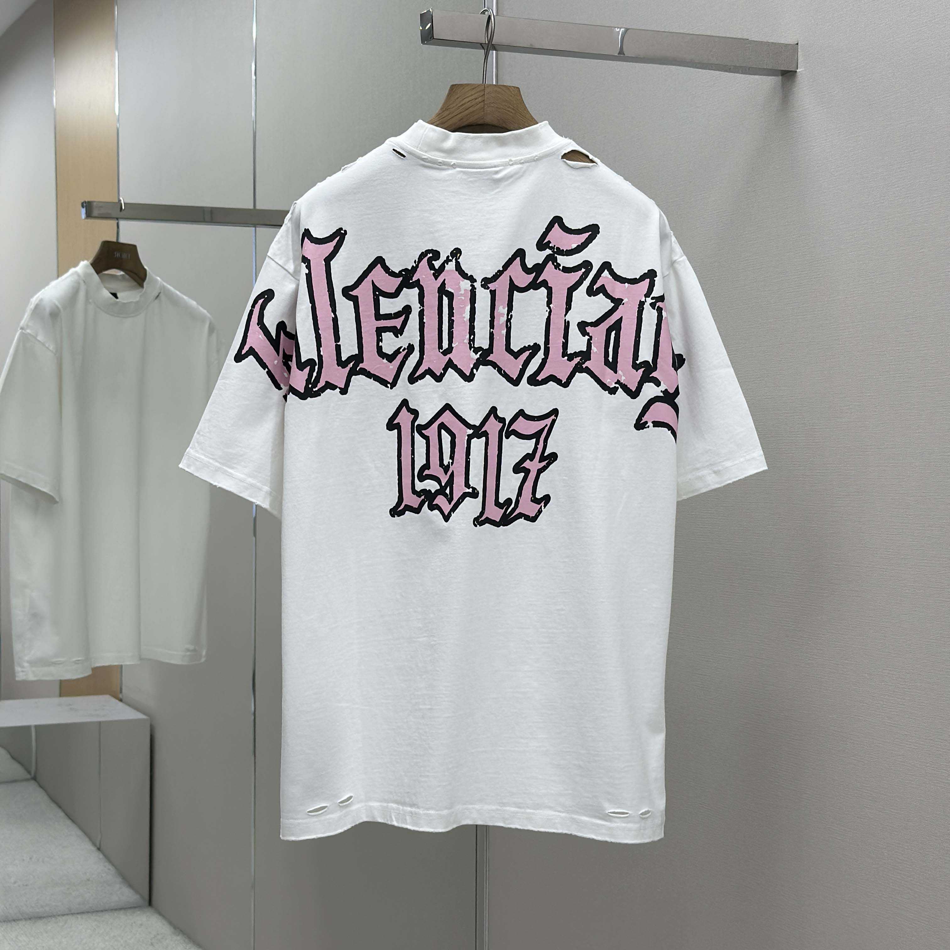 Balenciaga Blackletter Script Oversized T Shirt - FashionPlug