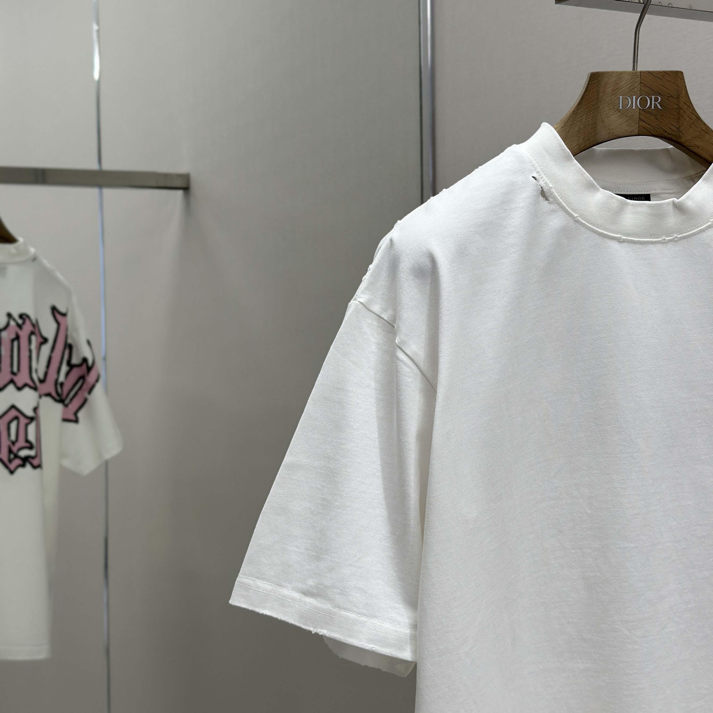 Balenciaga Blackletter Script Oversized T Shirt - FashionPlug