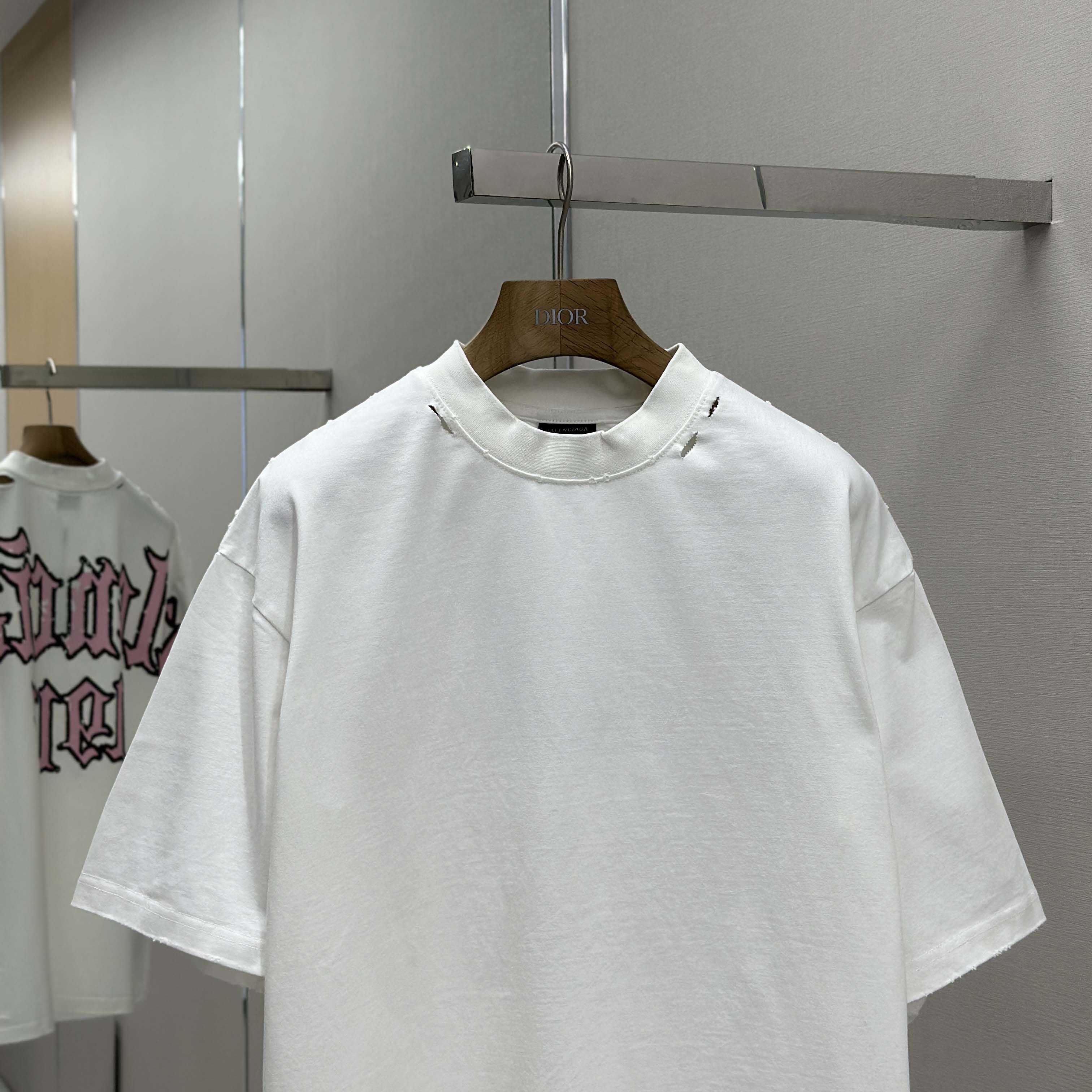 Balenciaga Blackletter Script Oversized T Shirt - FashionPlug