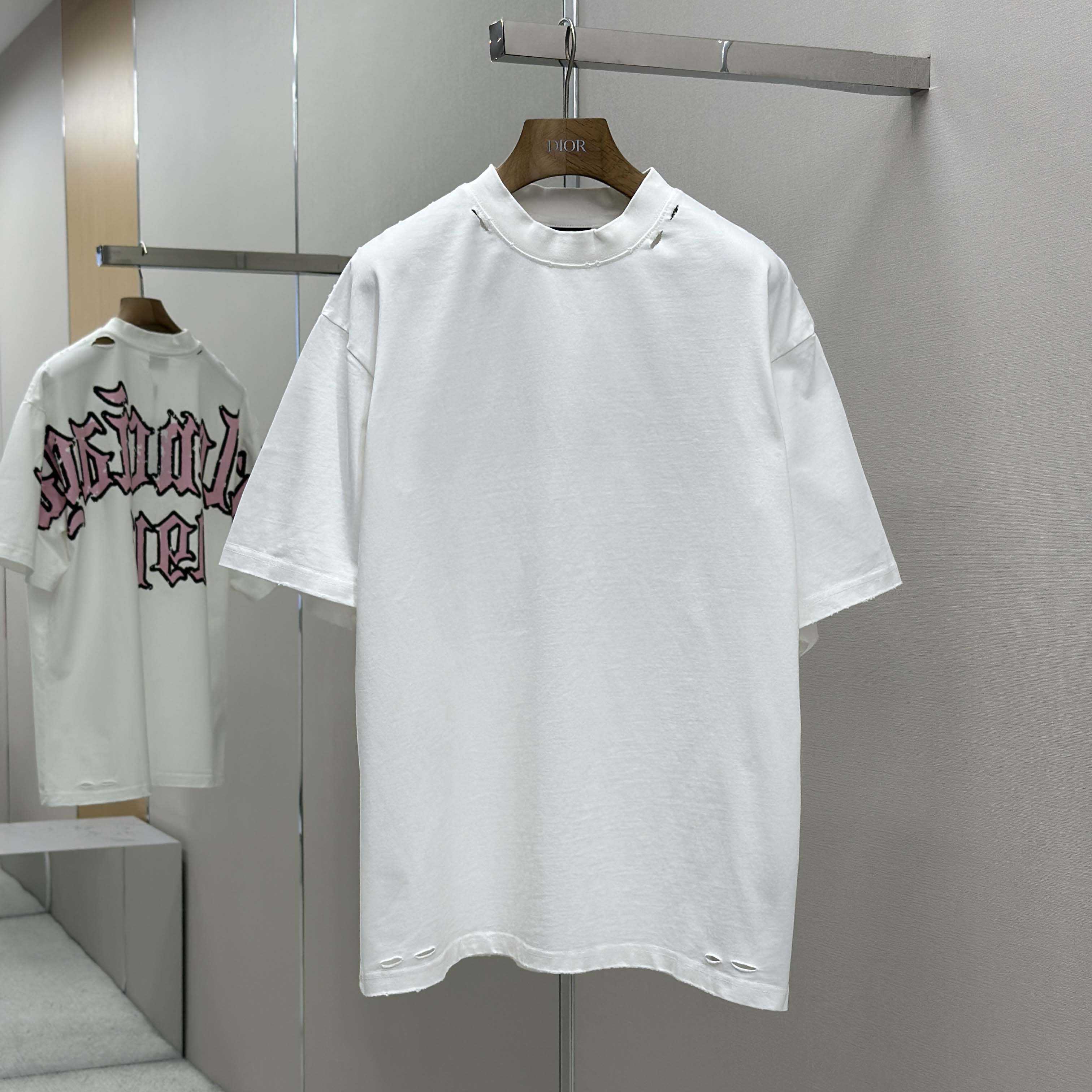 Balenciaga Blackletter Script Oversized T Shirt - FashionPlug