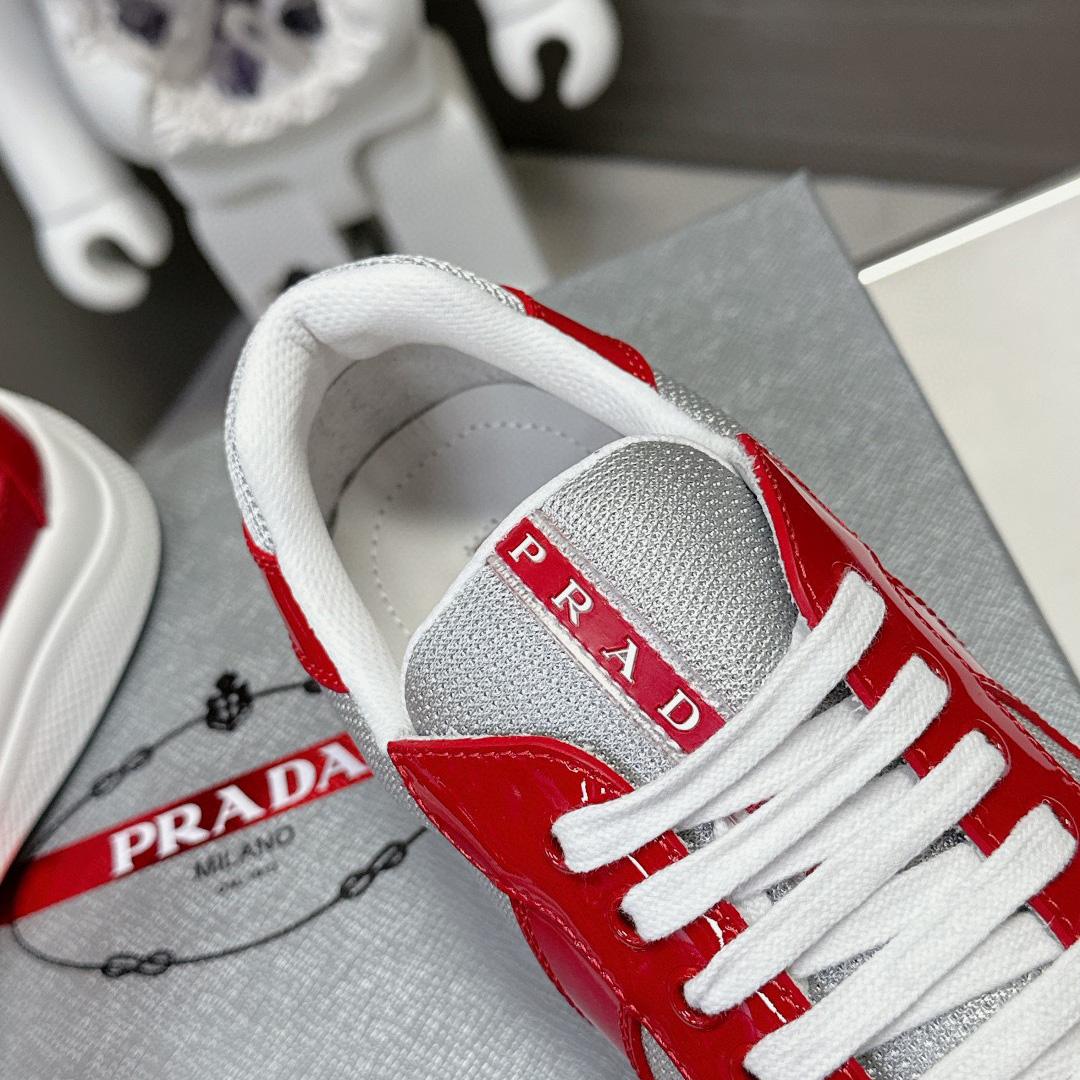 Prada Patent Leather And Technical Fabric Prada America's Cup Sneakers(50% Off Sale)  xz801       - FashionPlug
