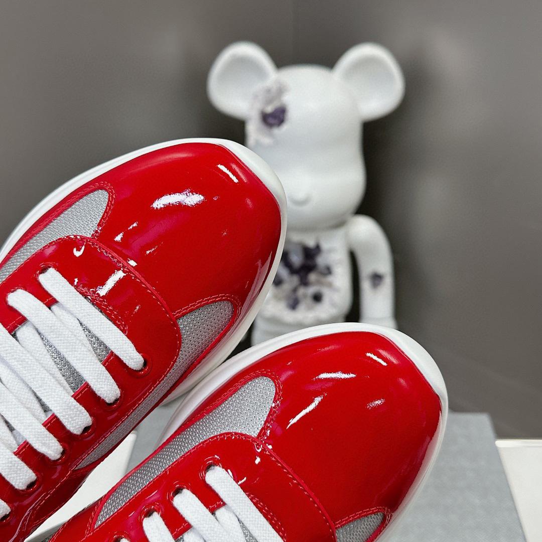 Prada Patent Leather And Technical Fabric Prada America's Cup Sneakers(50% Off Sale)  xz801       - FashionPlug