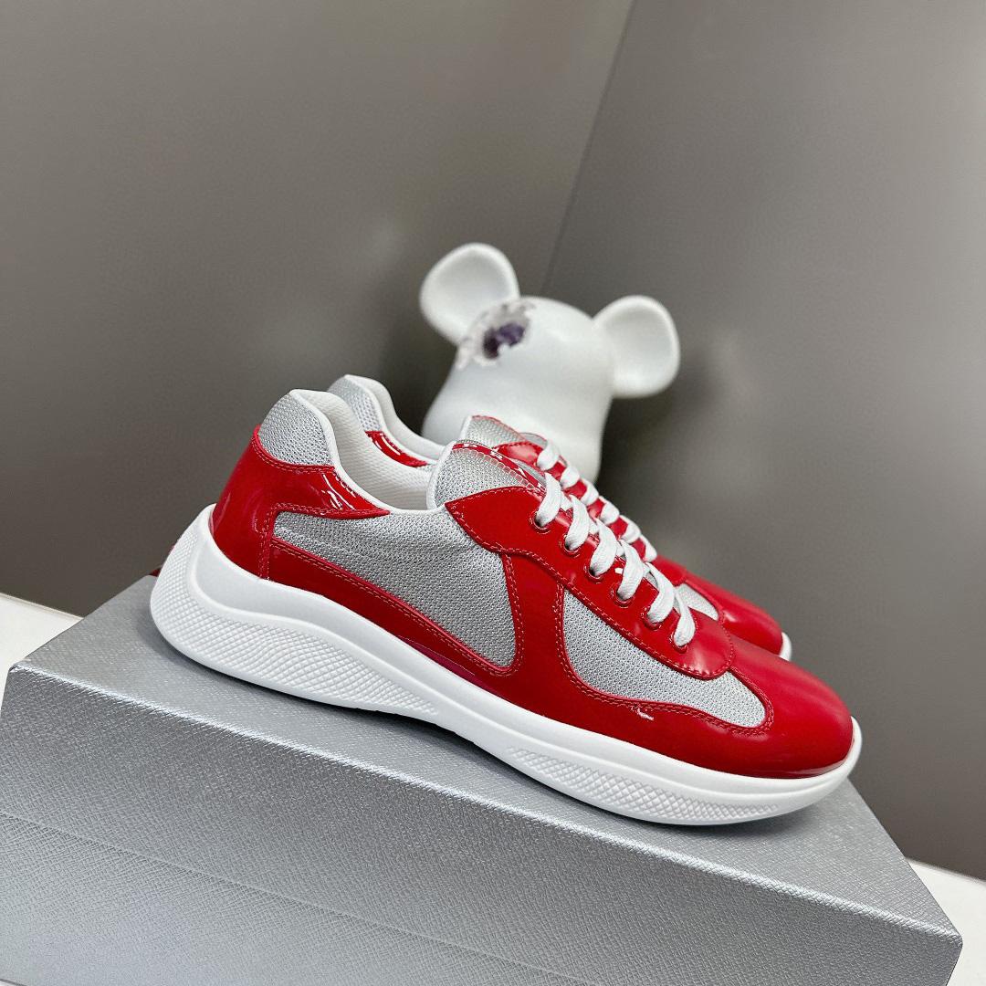 Prada Patent Leather And Technical Fabric Prada America's Cup Sneakers(50% Off Sale)  xz801       - FashionPlug