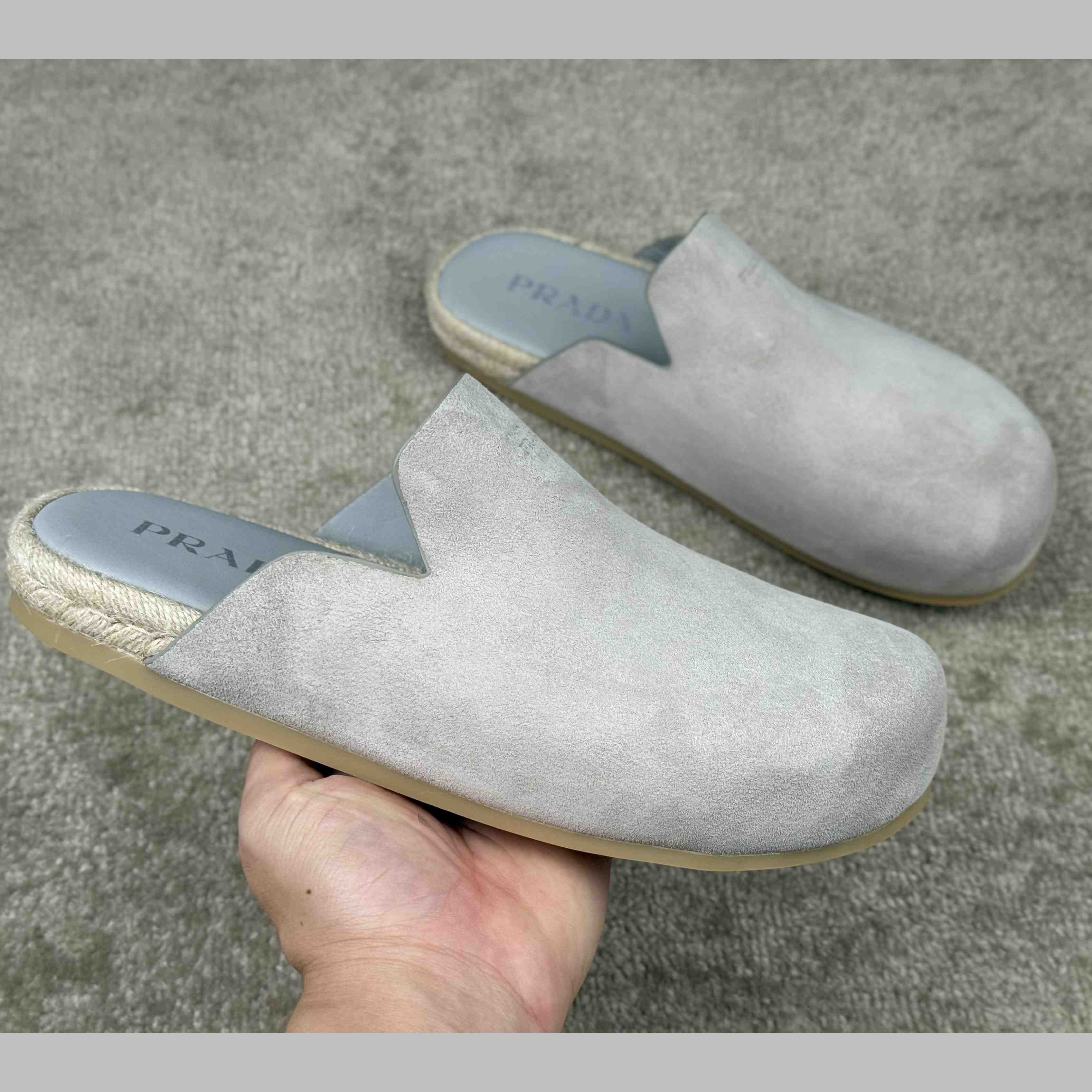 Prada Suede Mules - FashionPlug
