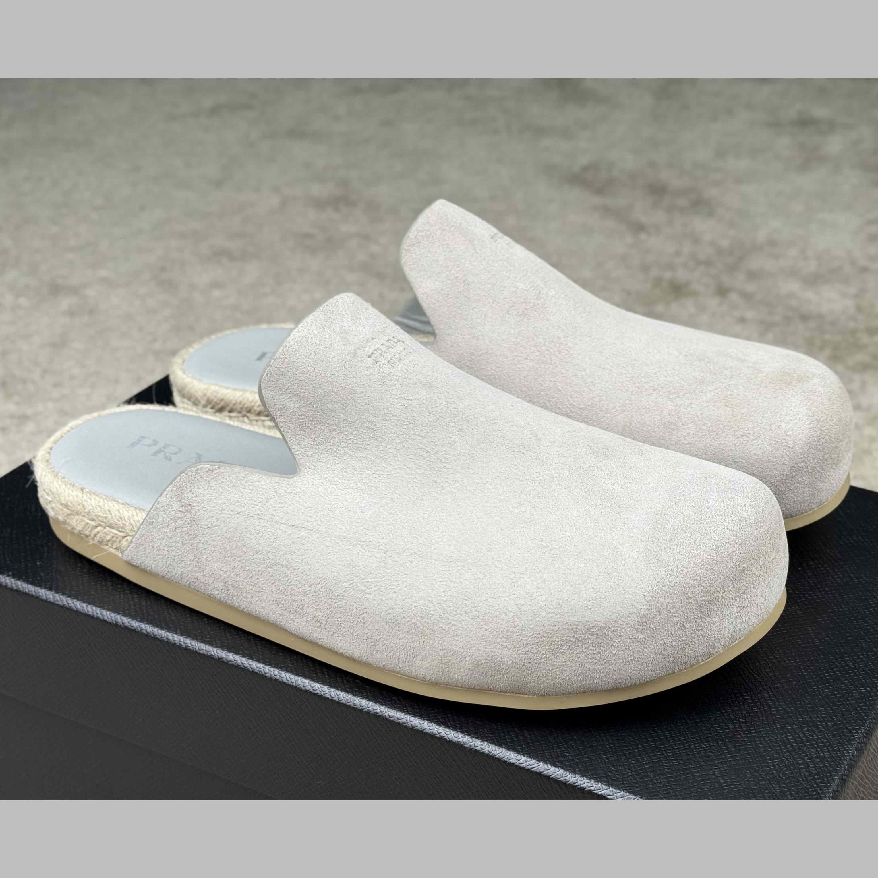 Prada Suede Mules - FashionPlug