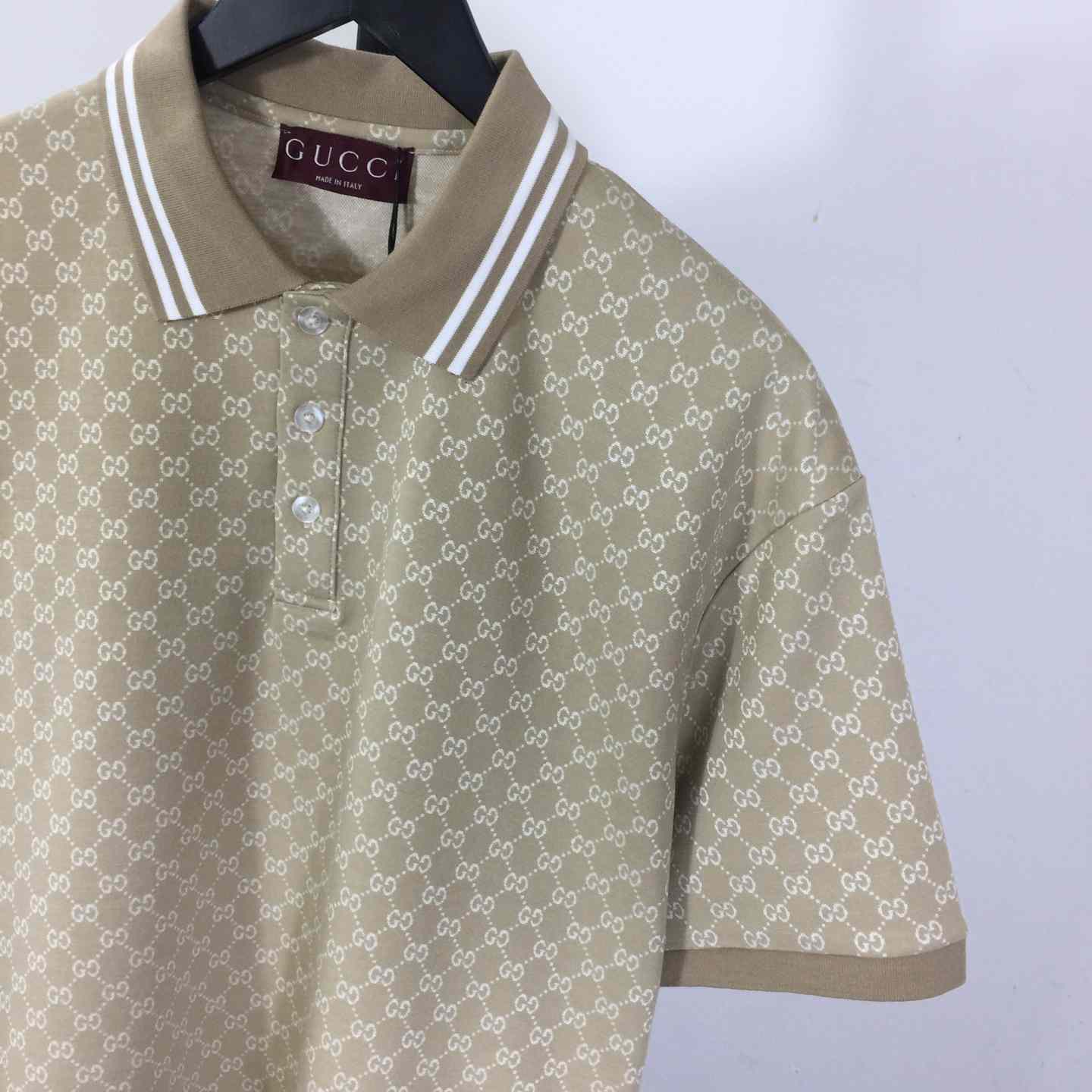 Gucci GG Cotton Jersey Jacquard Polo Shirt - FashionPlug
