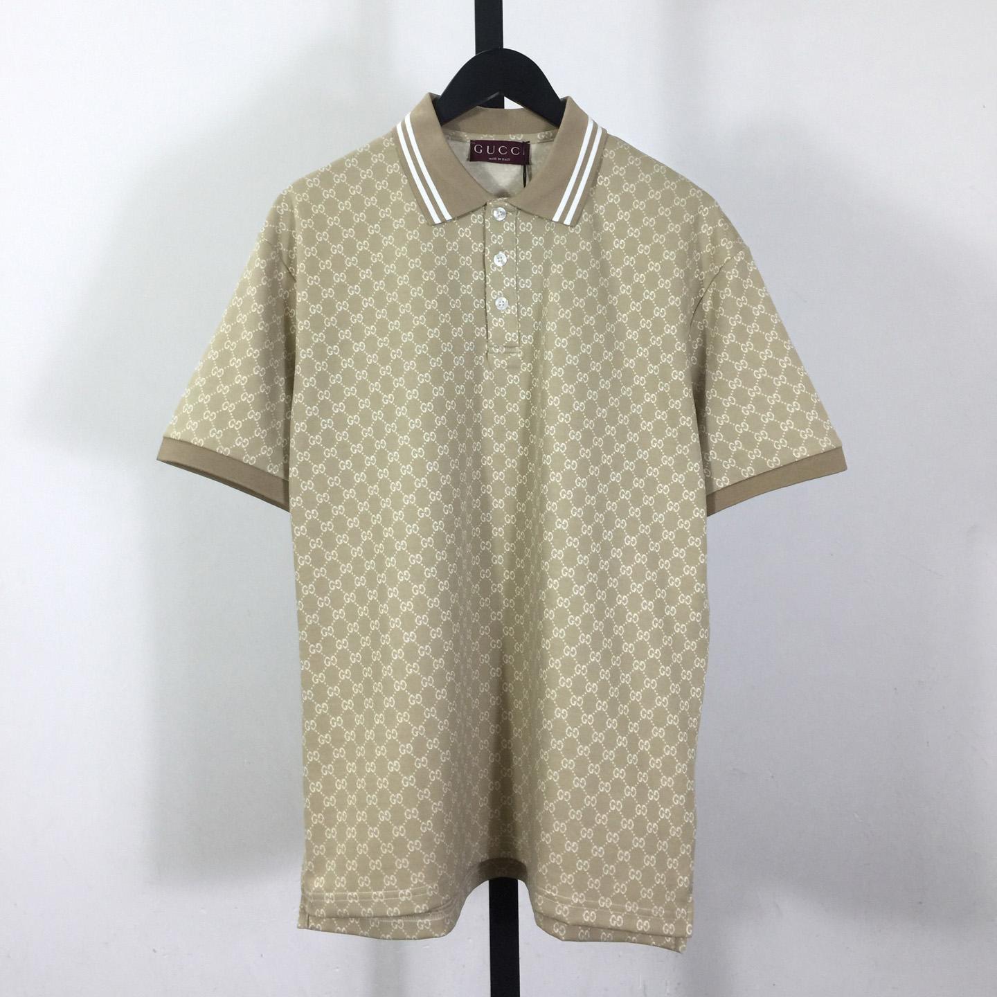 Gucci GG Cotton Jersey Jacquard Polo Shirt - FashionPlug