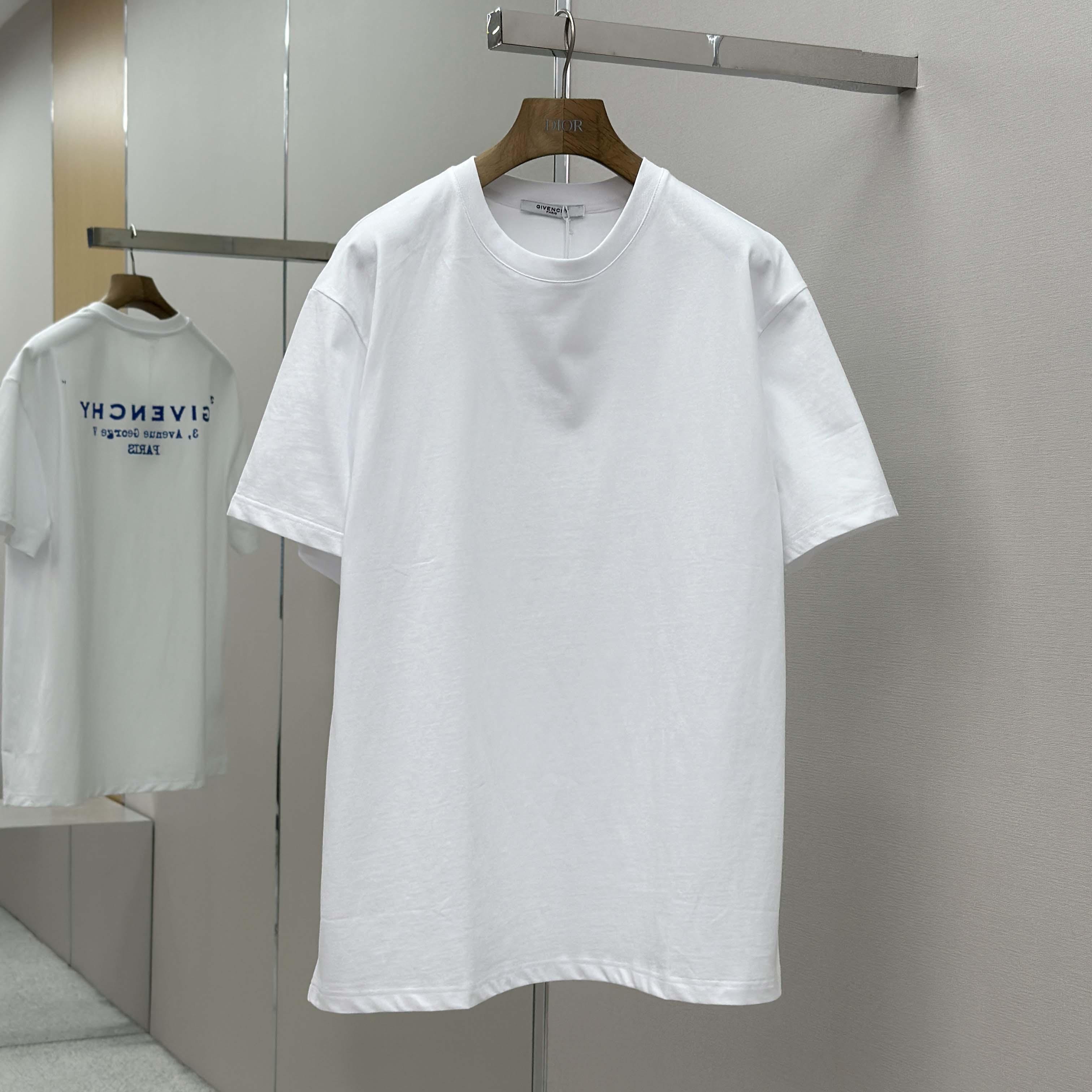 Givenchy T-shirt In Cotton With GIVENCHY Stamp Print - FashionPlug