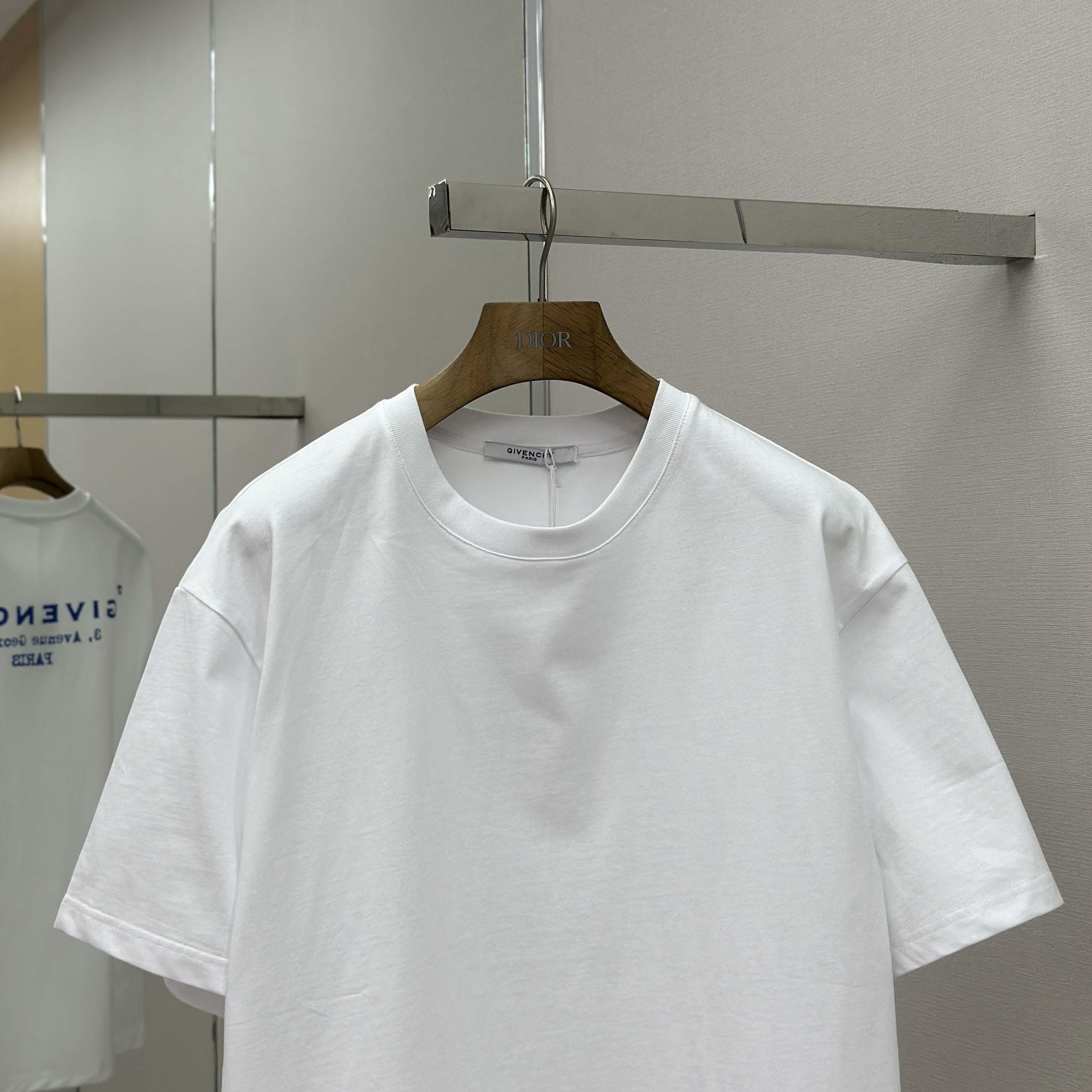 Givenchy T-shirt In Cotton With GIVENCHY Stamp Print - FashionPlug