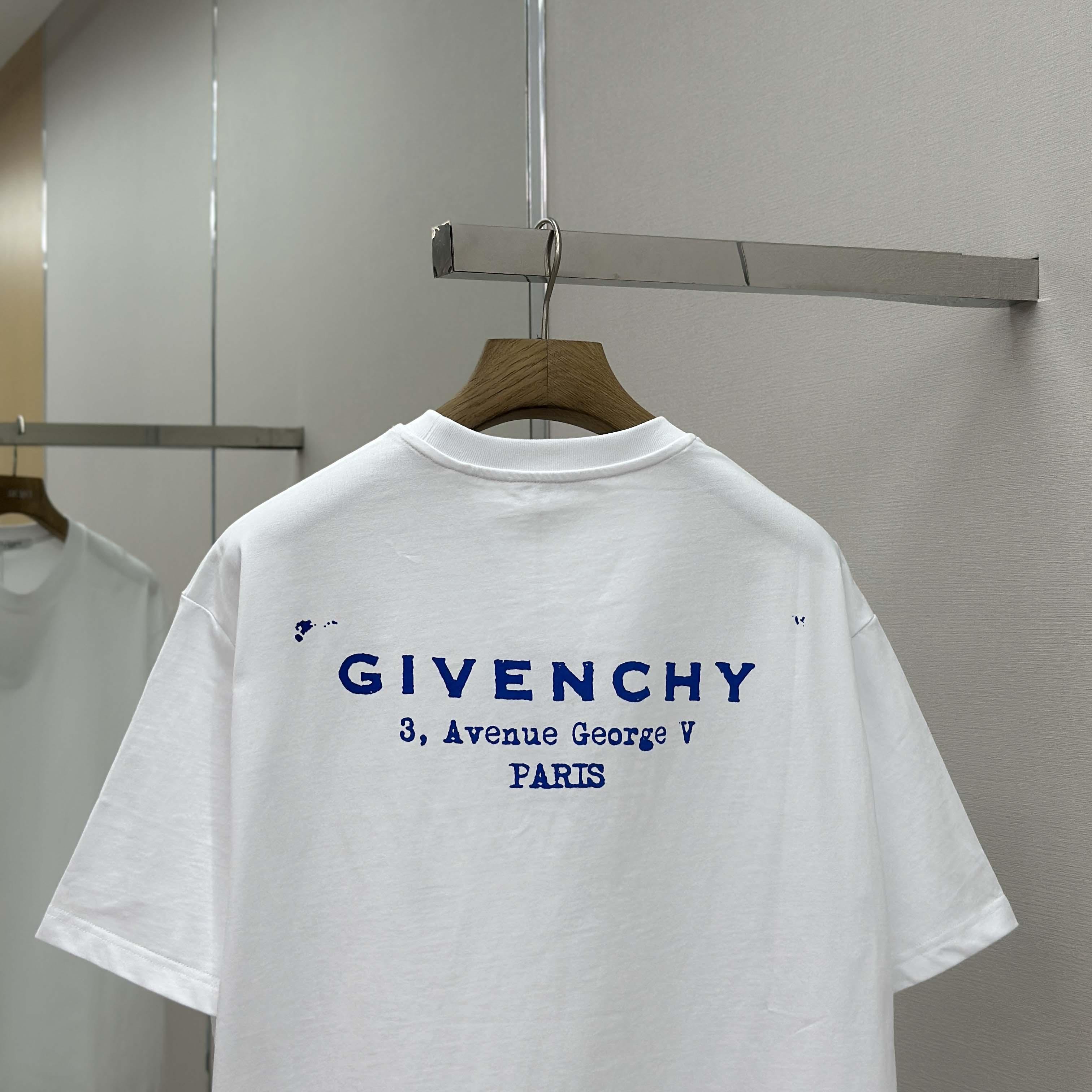 Givenchy T-shirt In Cotton With GIVENCHY Stamp Print - FashionPlug