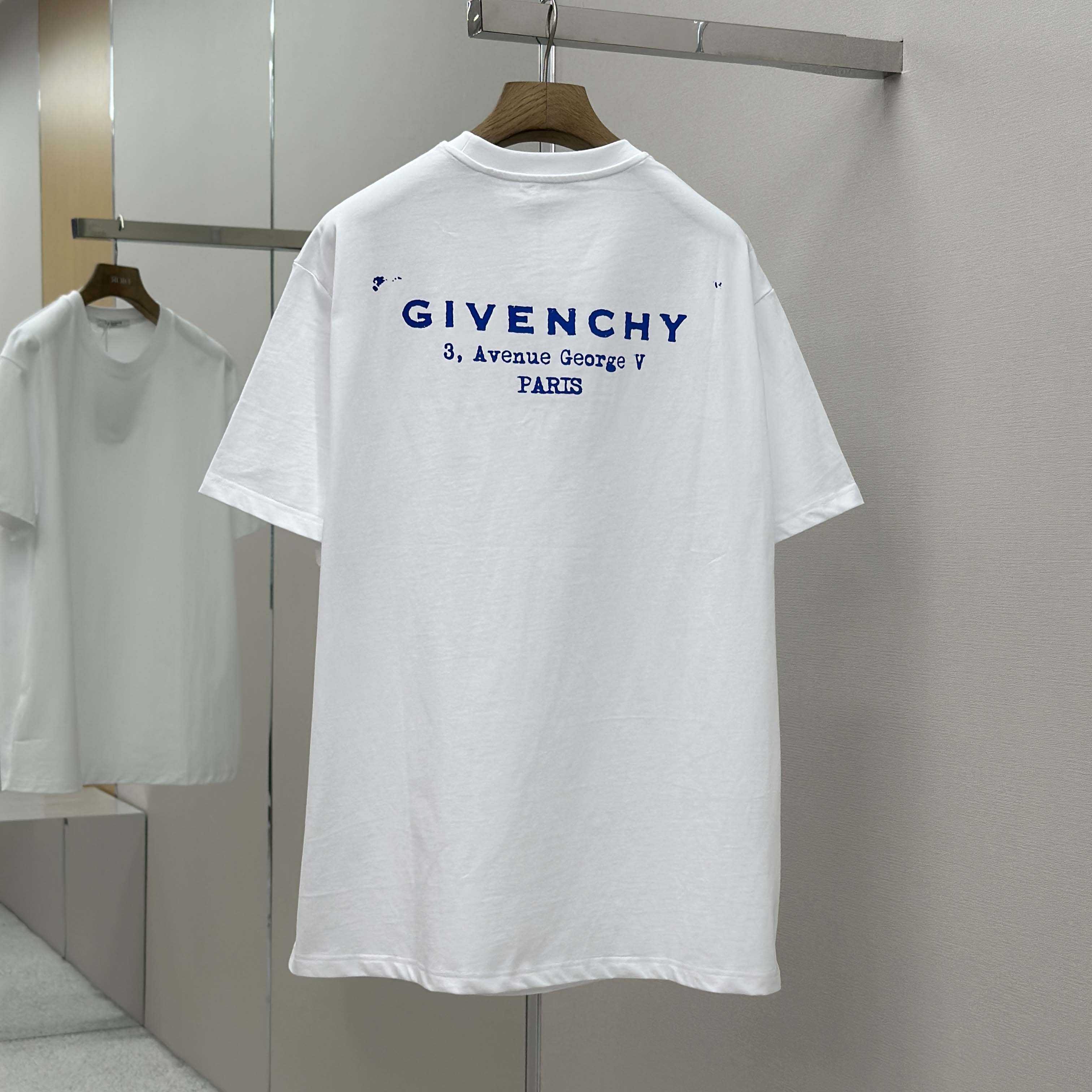 Givenchy T-shirt In Cotton With GIVENCHY Stamp Print - FashionPlug